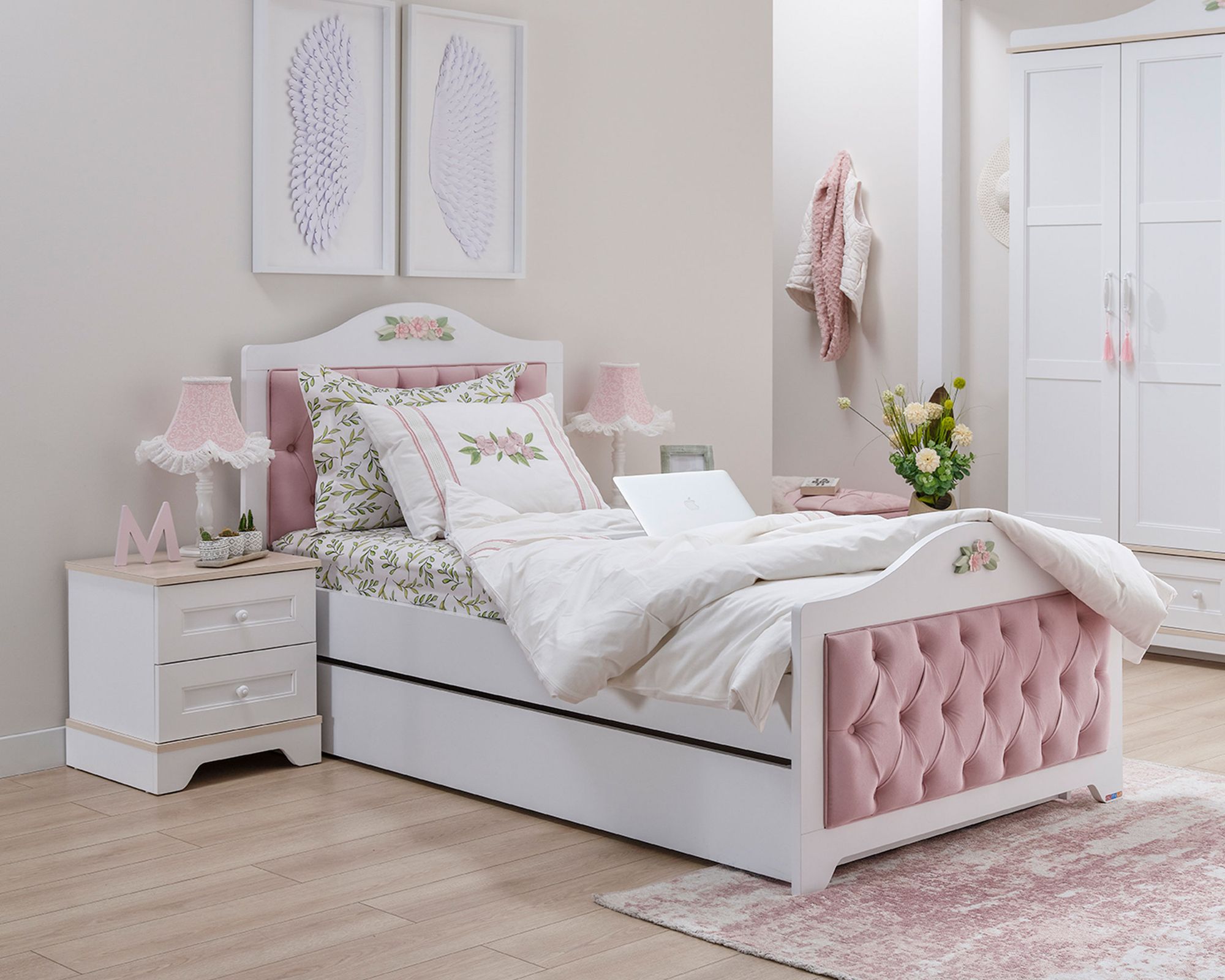 INFANSKIDS »Bianca« Bett 90x200 cm / mit Polster / mit Bettschublade Image