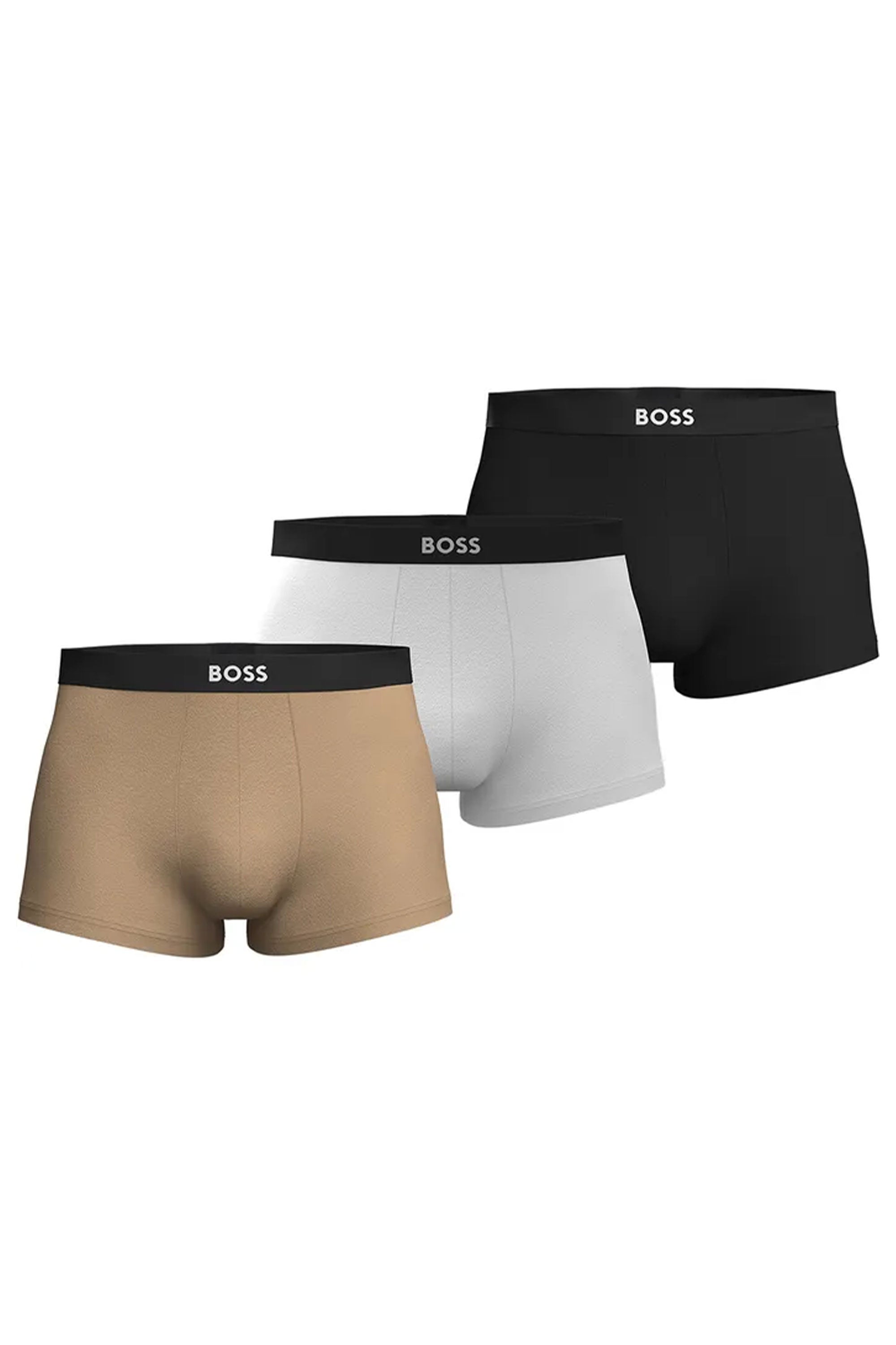 Hugo Boss Black Mens 3 Pack Trunk Beige/white/black - Multicolour Cotton - Size X-large | Hugo Boss Black Sale | Discount Designer Brands