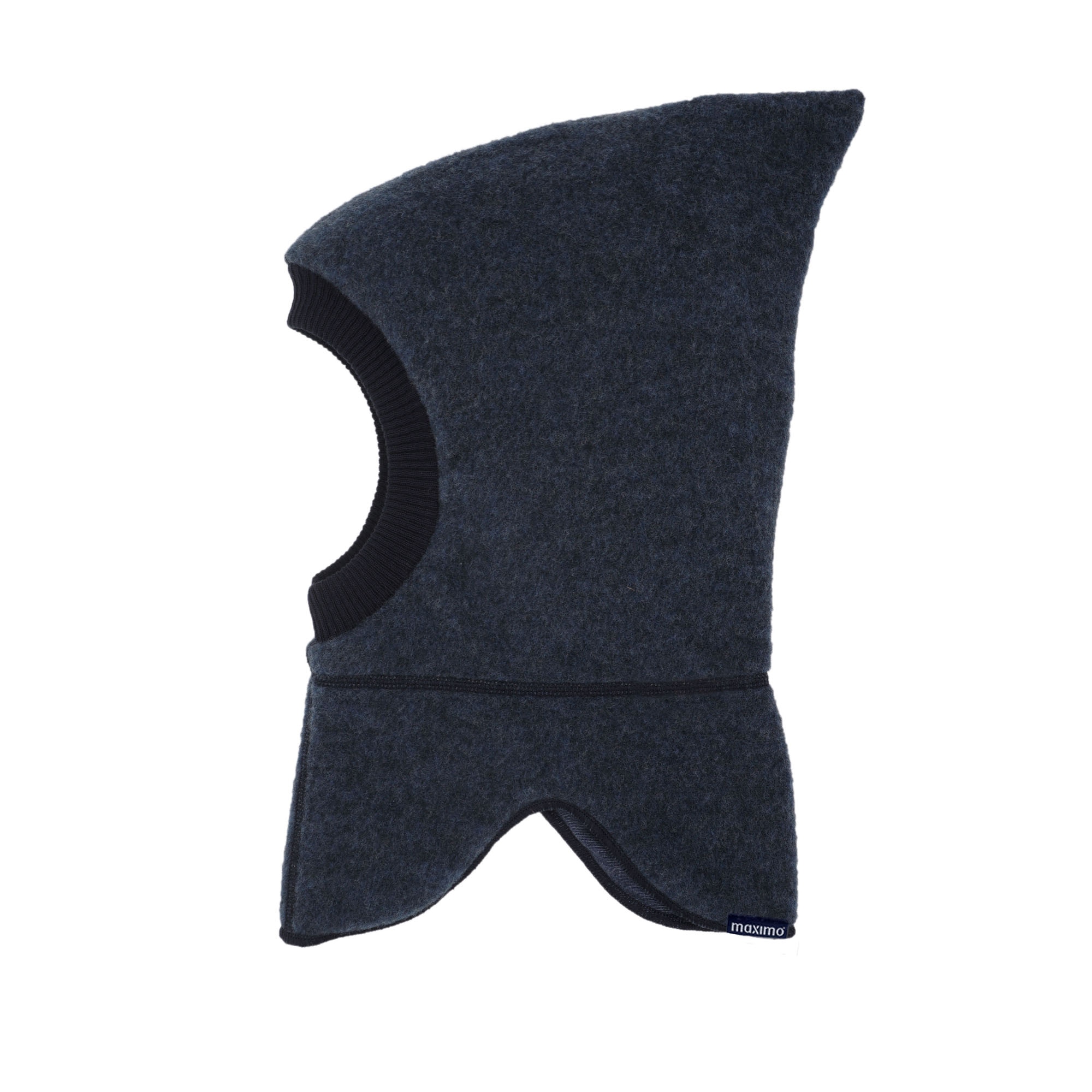 Schlupfmütze MAXIMO, Baby, Gr. 51, blau (navymeliert), Fleece, Baumwolle, meliert, unifarben, Mützen, Wolle, gefüttert, Rippstrickbündchen, mit Zipfel Image