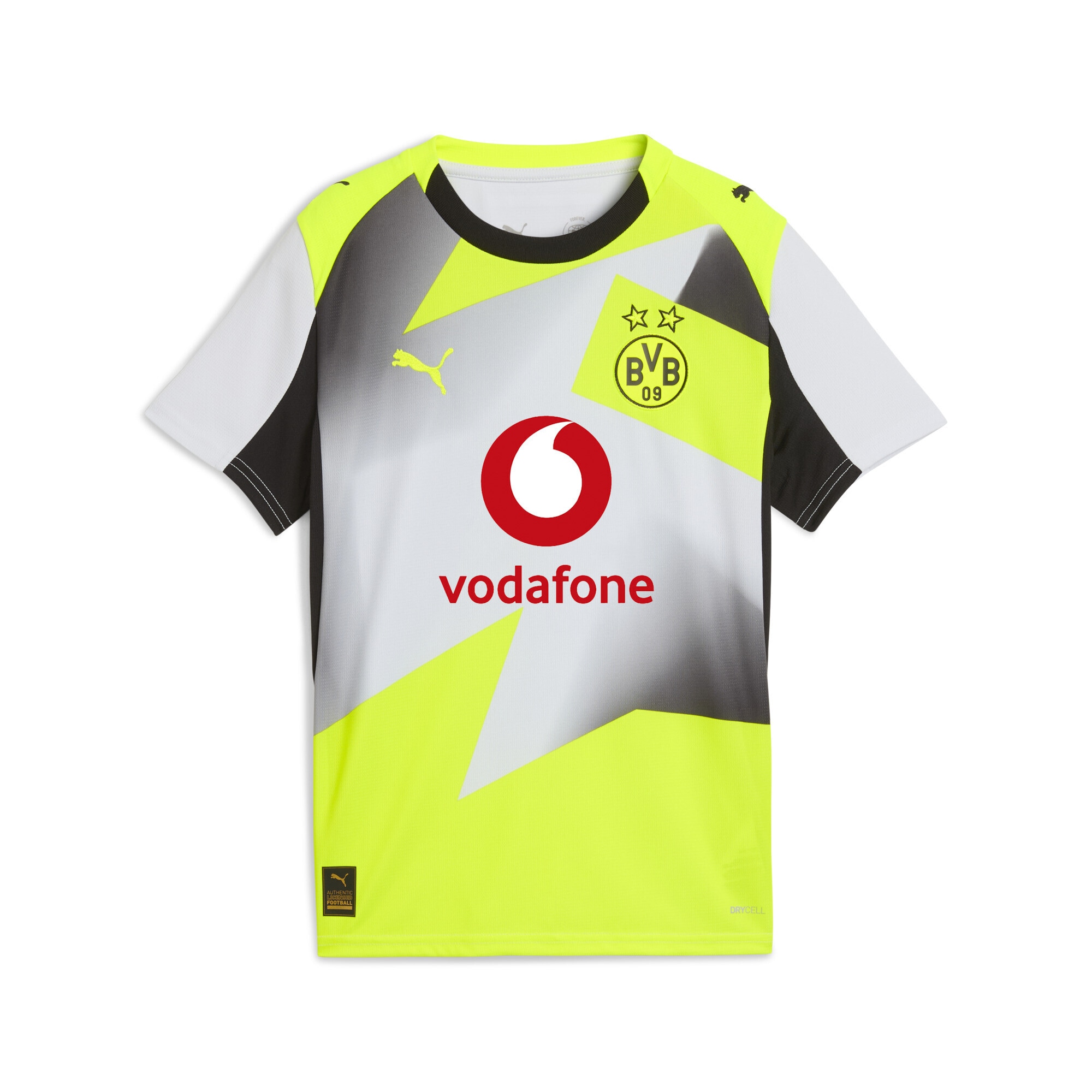 Trainingsshirt PUMA "Borussia Dortmund 25/26 Auswärtstrikot Jugendliche", Kinder, Gr. 176, silber mist gelb alert gray, 100% Polyester, bedruckt, regular fit, Rundhals, Shirts Image