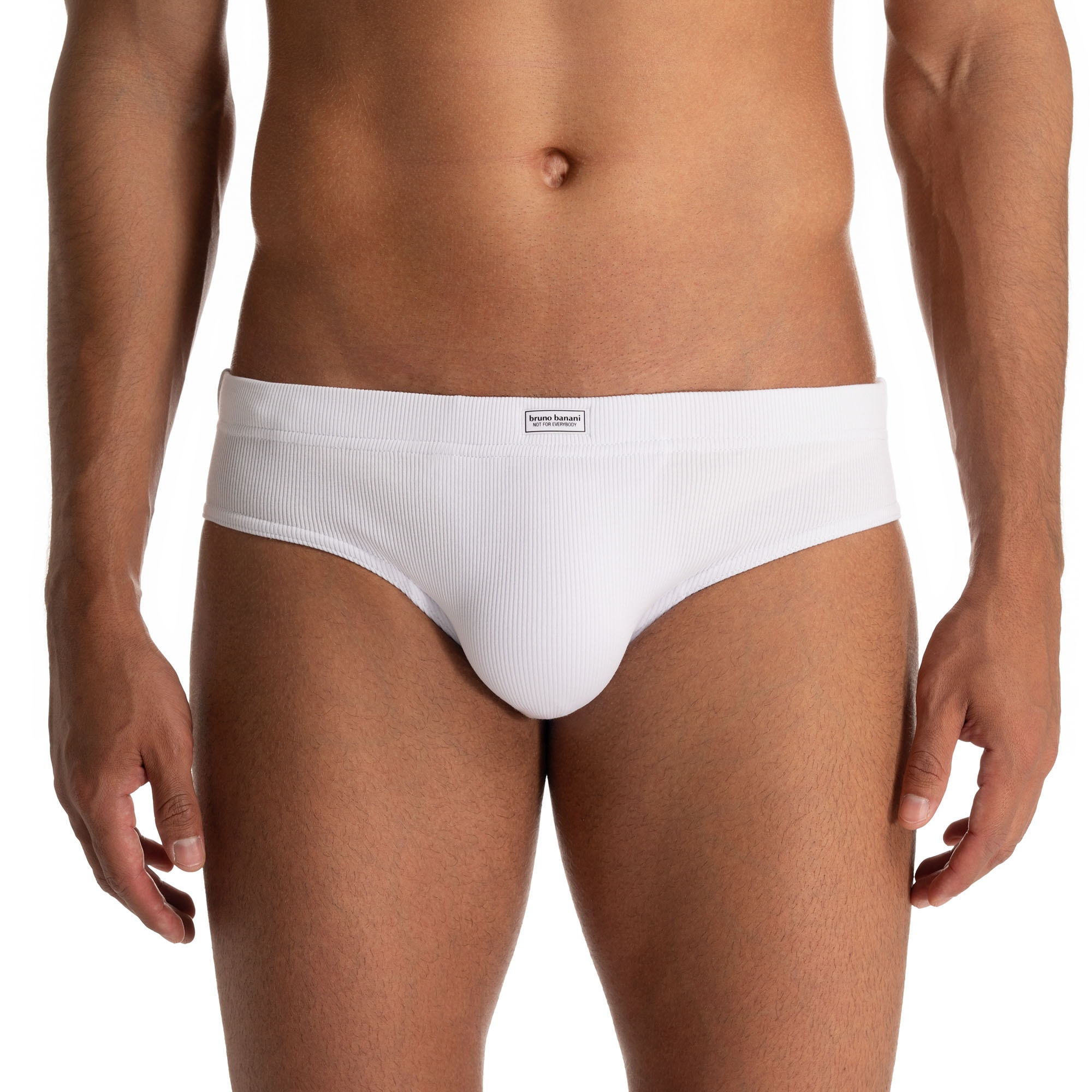 Slip BRUNO BANANI "FINE RIB", Herren, Gr. L, weiß, Feinripp, Obermaterial: 96% Baumwolle, 4% Elasthan, unifarben, Unterhosen, Feinripp, Komfortbündchen Image