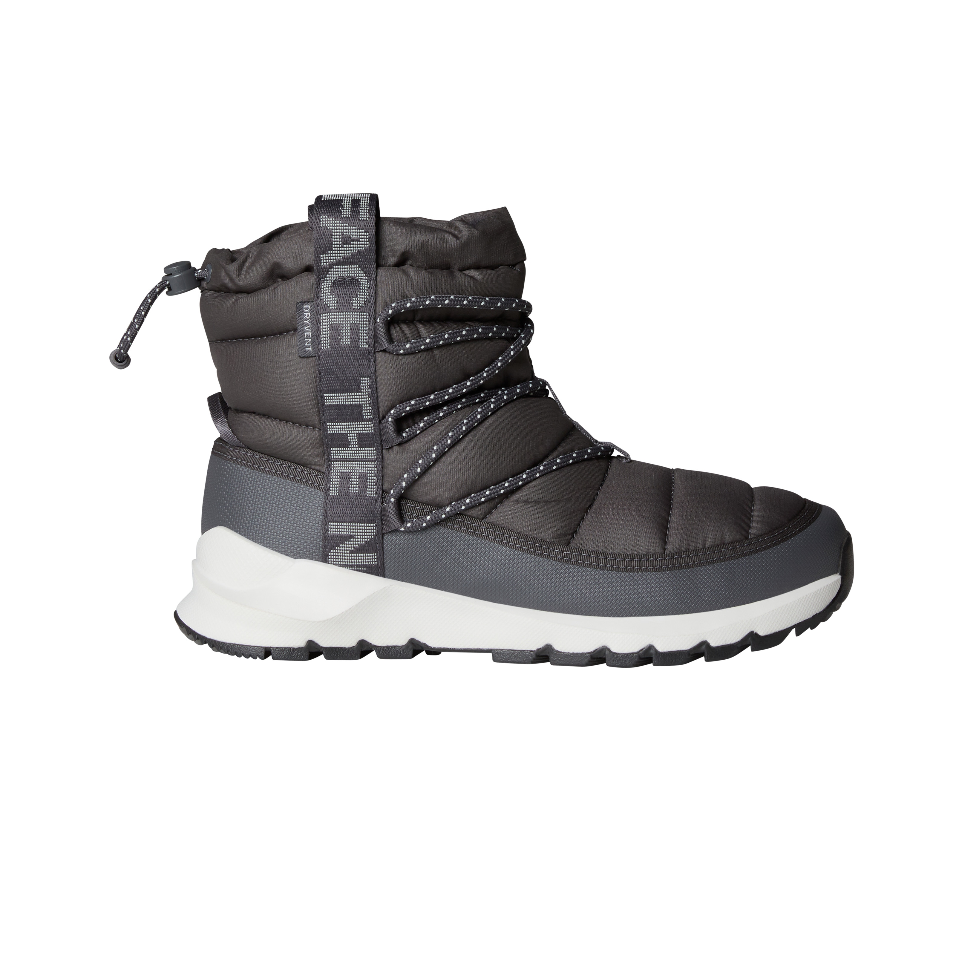 Winterstiefel THE NORTH FACE "W THERMOBALL LACE UP WP", Damen, Gr. 37, anthrazit grau, weiß ash, Textil, Schuhe, Winterschuhe, Winterboots, Snowboots, wasserdicht