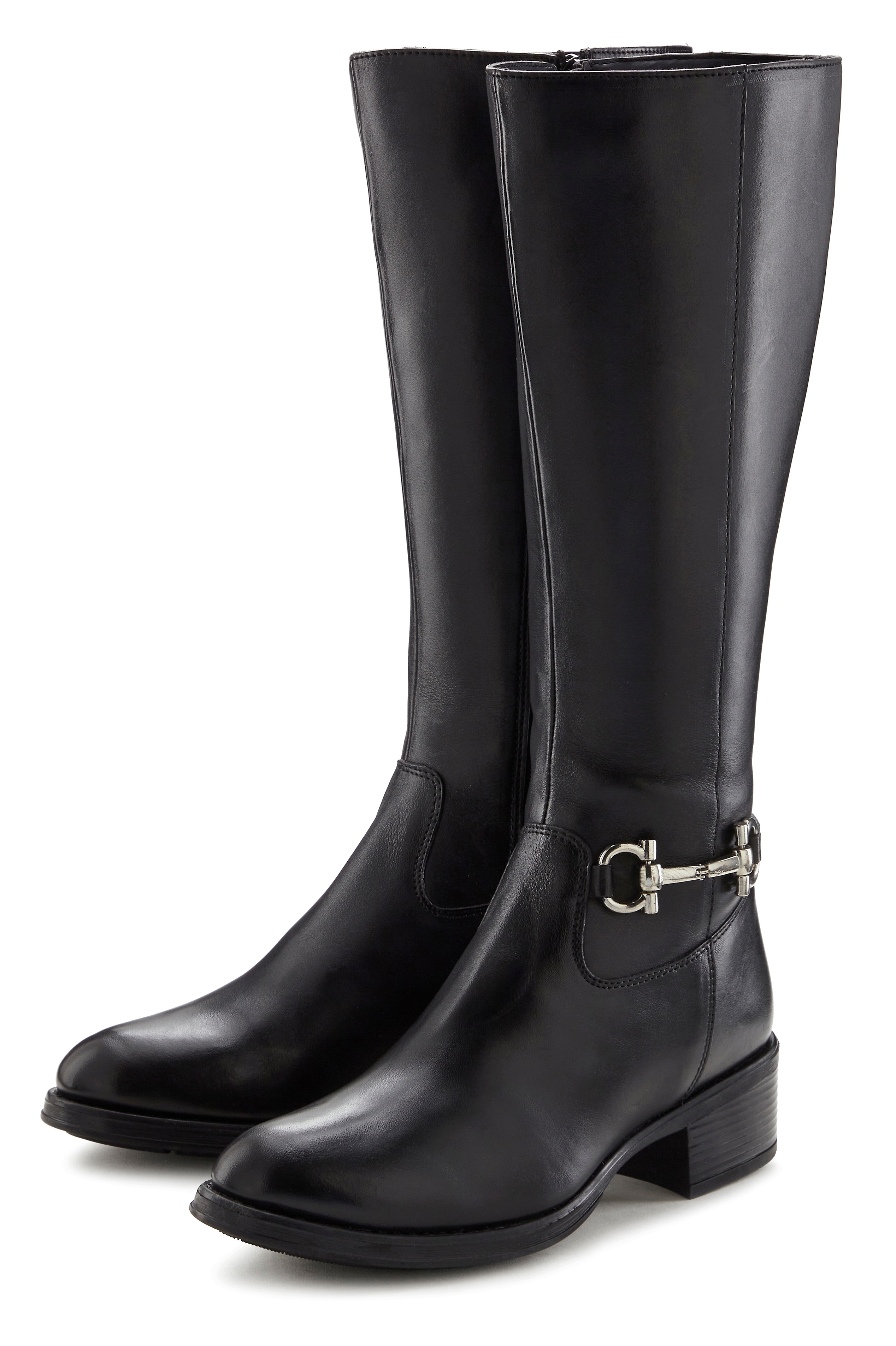Stiefel LASCANA "Stiefelette", Damen, Gr. 41, schwarz, Obermaterial: 100% Rindsleder. Futter: 100% Textilmaterial. Decksohle: 100% Schafsleder. Laufsohle: 100% Synthetik, unifarben, Schuhe, aus Leder mit Langschaft