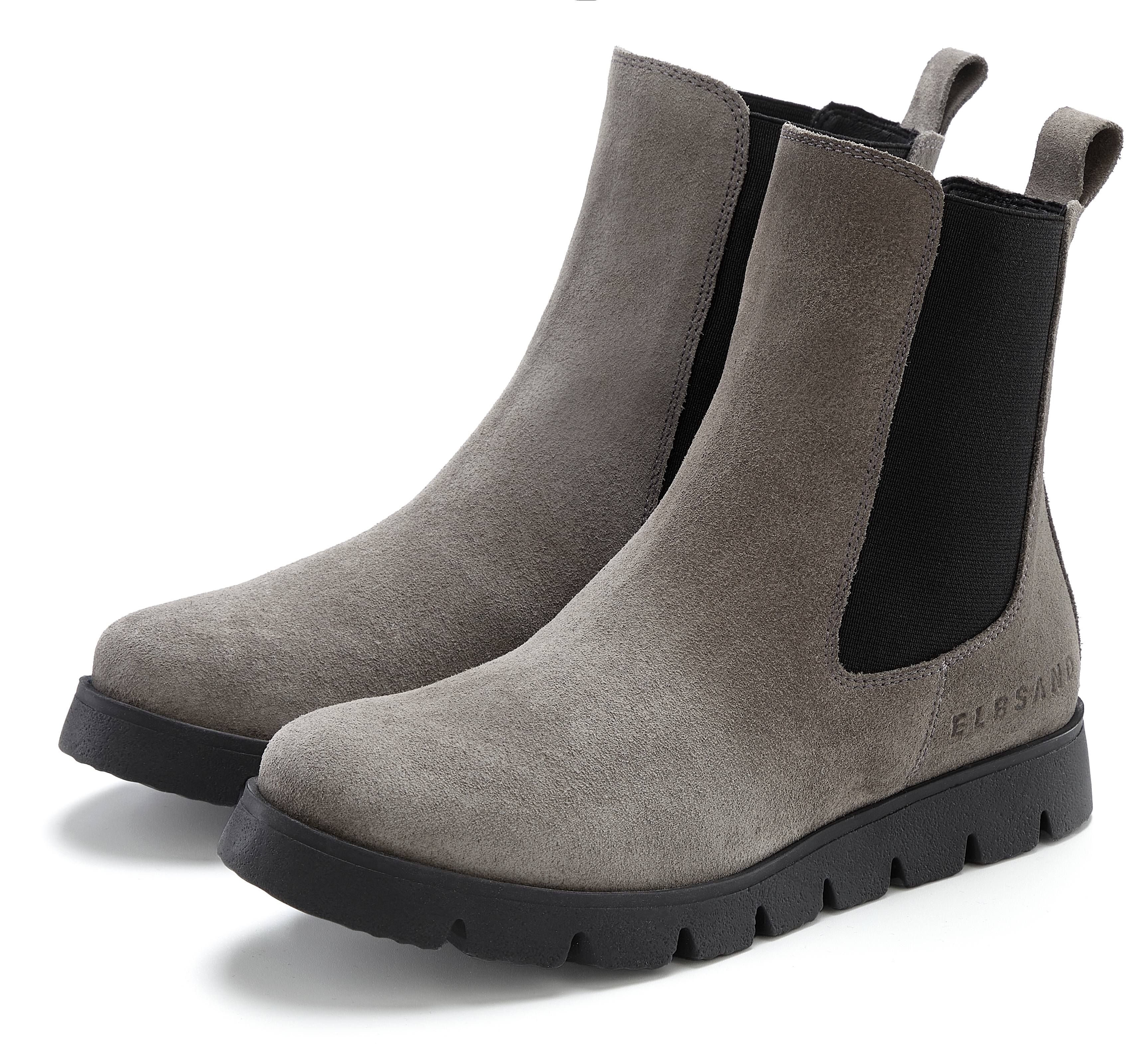Stiefelette ELBSAND "Chelseaboots", Damen, Gr. 42, grau, Obermaterial: 100% Rindsleder. Futter: 100% Textilmaterial. Decksohle: 100% Textilmaterial. Laufsohle: 100% Synthetik, unifarben, Basic, Schuhe, Schlupfstiefel, Bikerboots, Stiefel, Boots aus...