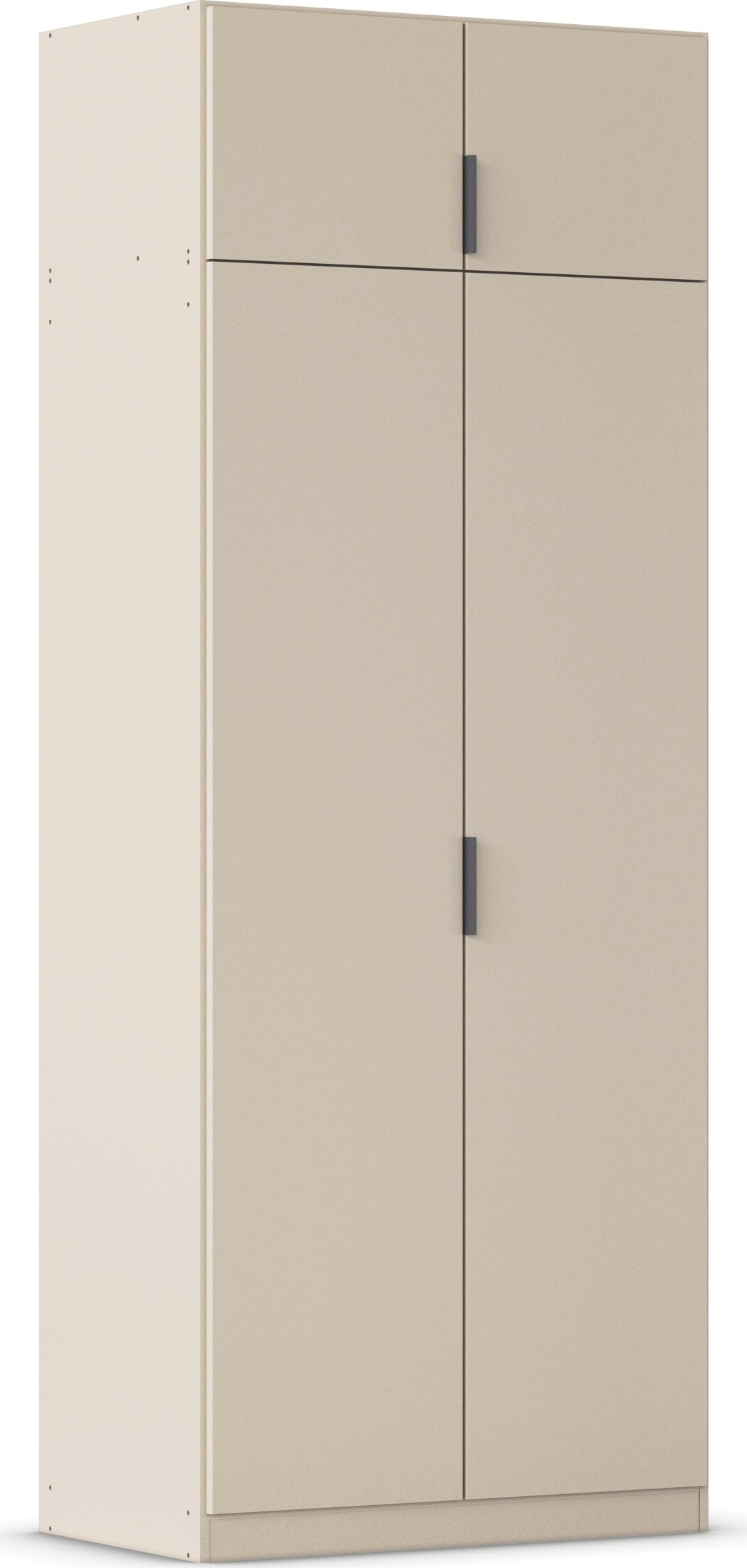 Kleiderschrank RAUCH "Drehtürenschrank Schrank Garderobe Ankleide Schlafzimmer LAGOA", beige (champagner), B:91cm H:235cm T:54cm, Holzwerkstoff, Schränke, moderne Kantengriffe aus Metall, optional mit Aufsatz MADE IN GERMANY Image