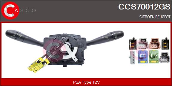 CASCO Lenkstockschalter 12V für CITROËN/PEUGEOT 6242F9 6239L5 6239L2 CCS70012GS Image