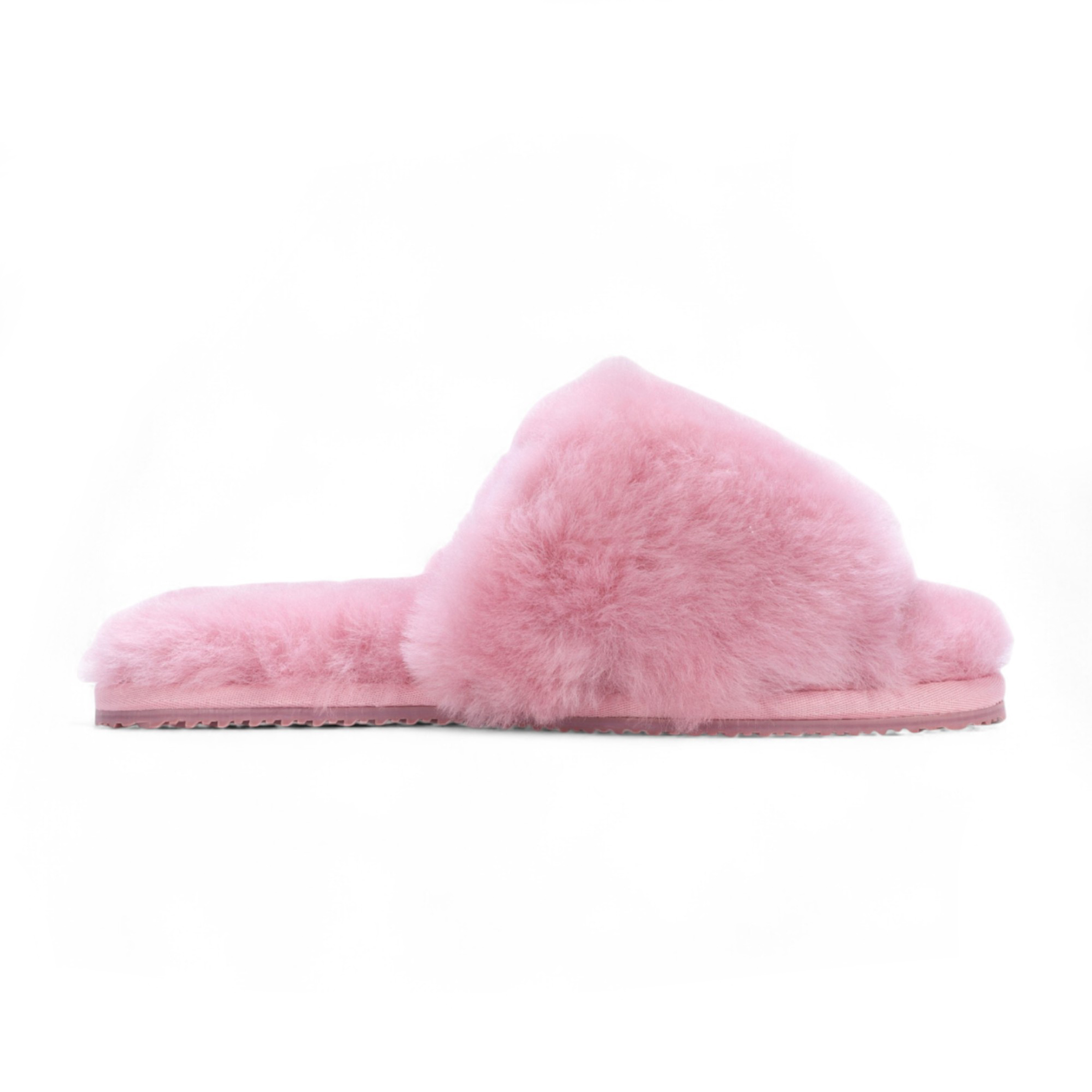 Damen Schaffell Hausschuhe Rosa Warme Winter Fell Slider - Nordic Image