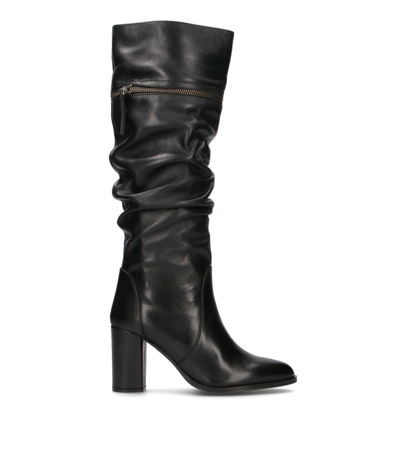 JANET&JANET Stivale donna nero in pelle