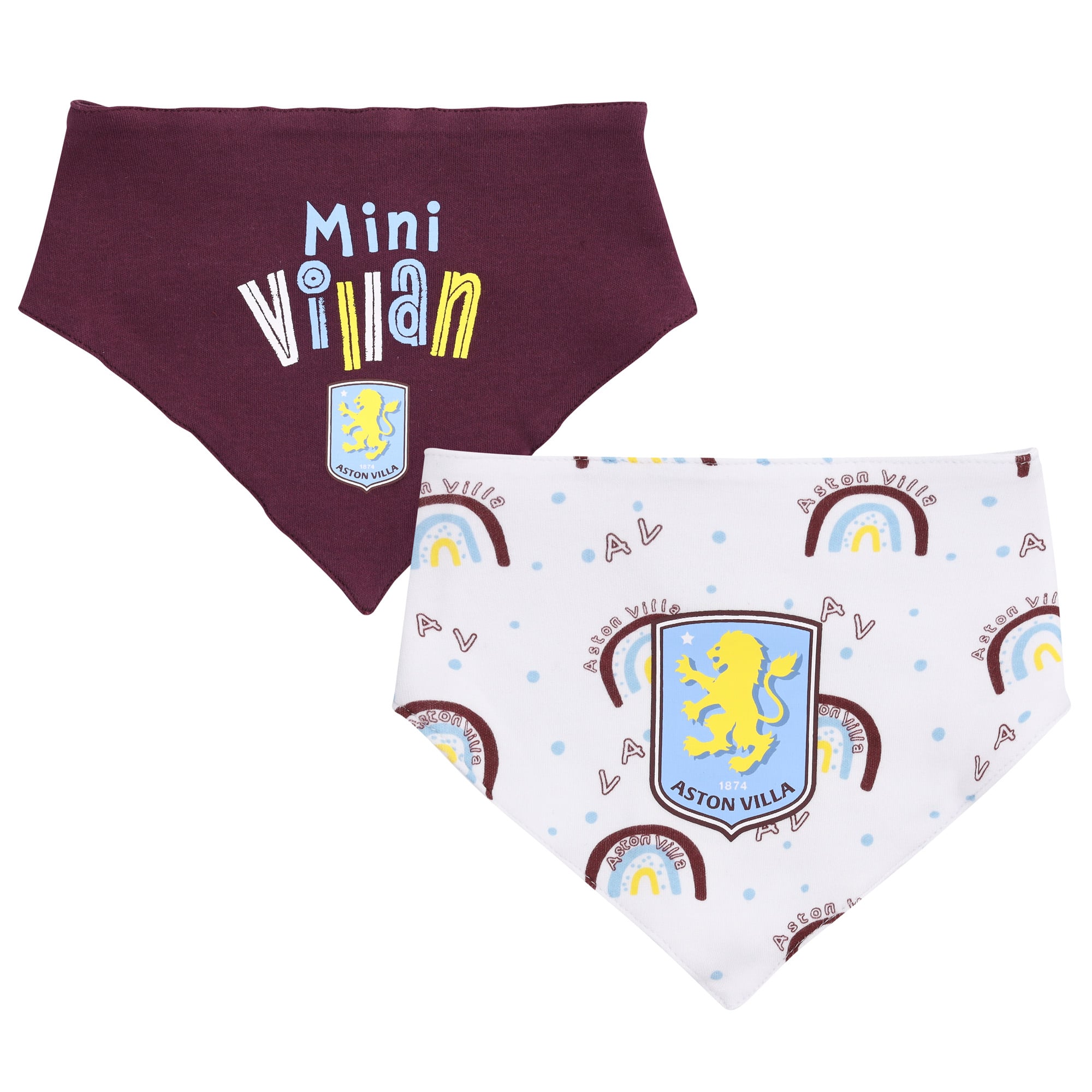 Lot de 2 dribbleurs Aston Villa - Bordeaux/Blanc - Bébé - No Gender Taille: One Size Only