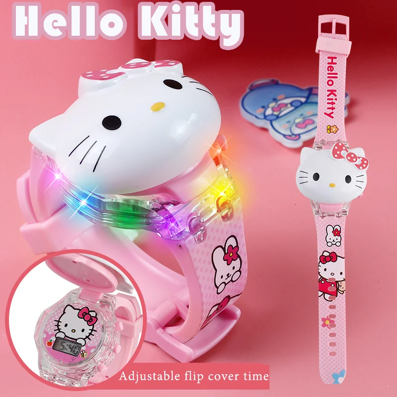 Anime Hello Kitty Uhr Kuromi Cinnamoroll mit Musik Silikonarmband Kawaii Armbanduhr My Melody Watch Geburtstagsgeschenke
