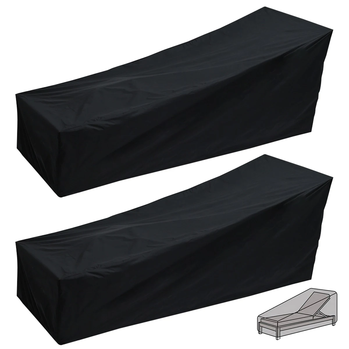 Garten-Sonnenliegenbezug für die meisten Sonnenliegen, wasserdichter, staubdichter Outdoor-Liegestuhlbezug, elastischer Saum Image