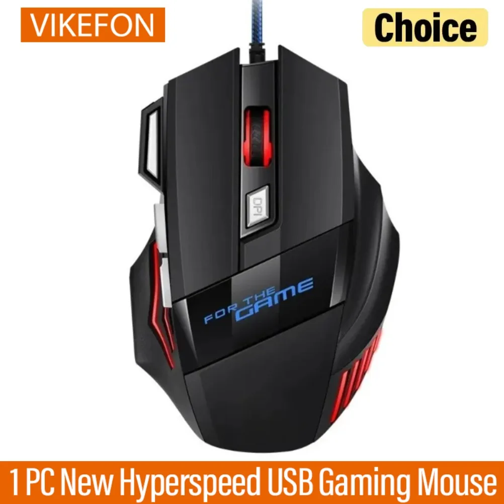 VIKEFON 1 PC Neue Hyperspeed USB Gaming Maus RGB Hintergrundbeleuchtung Ergonomische Spiel Mäuse 7D Esports Wired Maus für Laptop PC Gamer