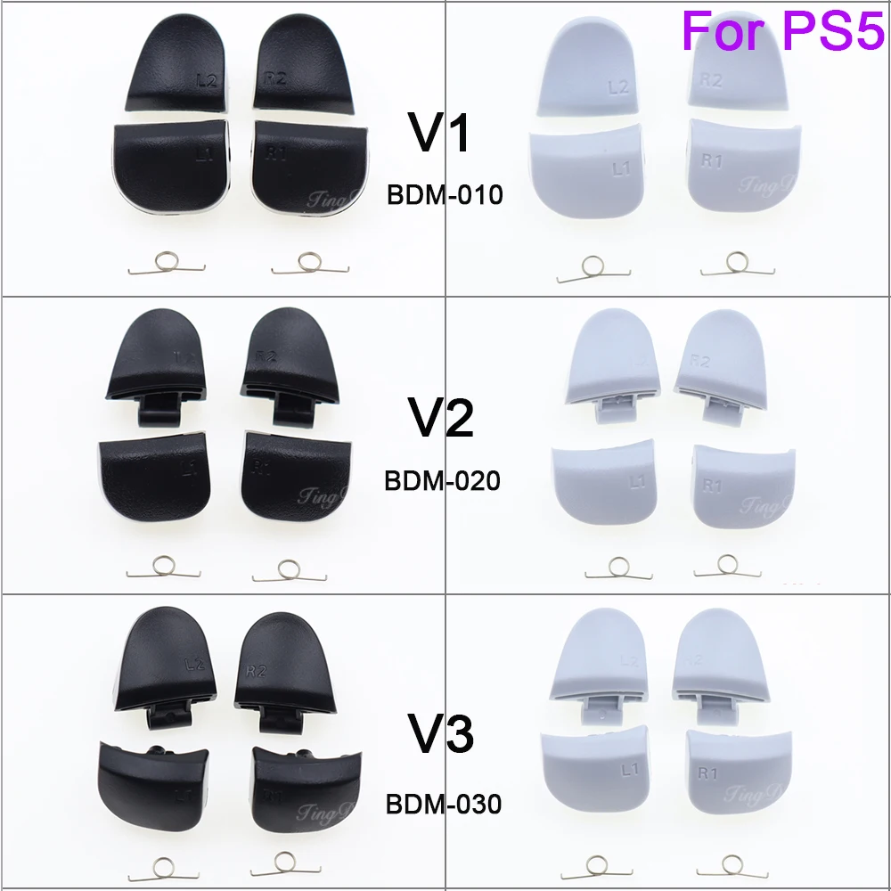 1/2/10Set BDM-010 BDM-020 BDM-030 Schwarz Weiß R1 L1 R2 L2 Spiel Trigger Tasten mit Frühling für PS5 V1.0 V2.0 V3.0 Controller Image