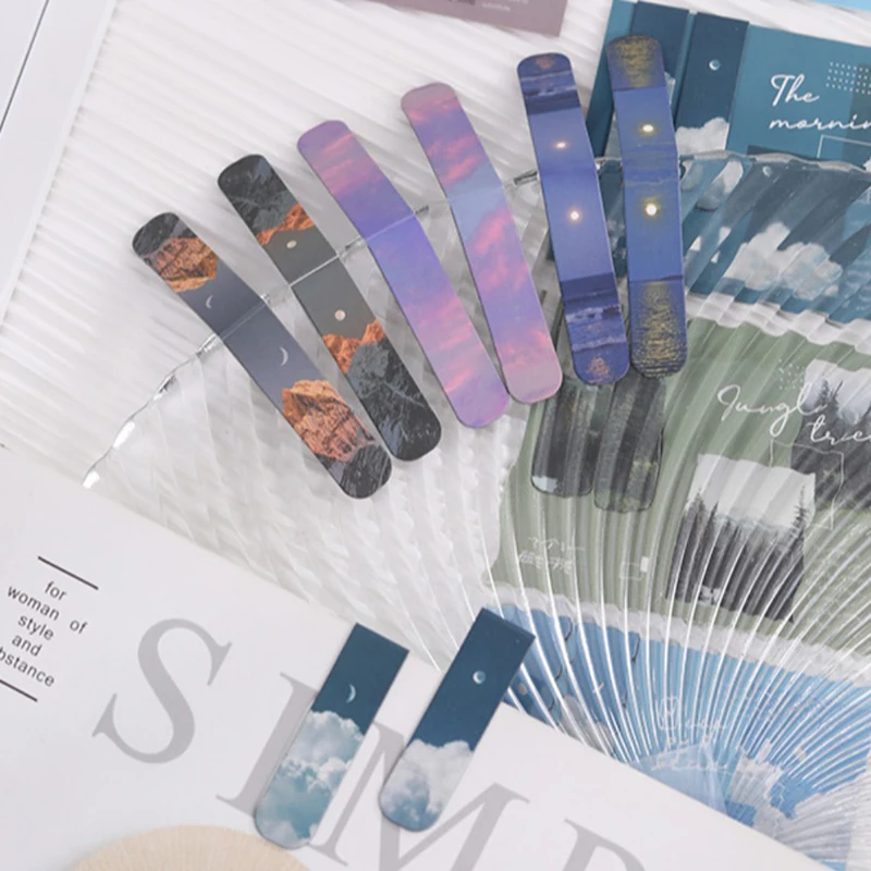 2 Teile/paket Klar Himmel Magnetische Lesezeichen Für Bücher Schöne Landschaft Mini Seite Clips Buch Marker Einzigartige Bücher Leser Lesen