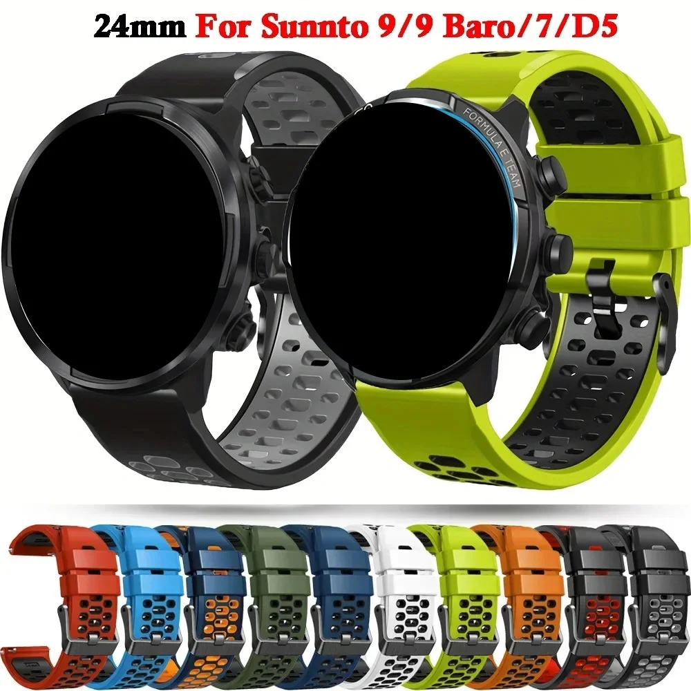 24 mm Silikonarmband für Suunto 9 Baro 7 D5 Spartan Sport Wrist HR Smart Watch Band Atmungsaktives Armband Armband Armband Image