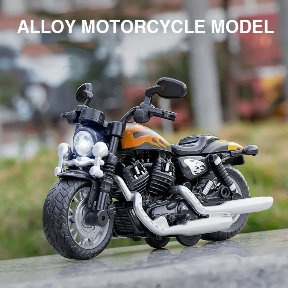 1/12 Kawasaki NIJIA ZX-6R Motorrad Auto Modell Spielzeug Legierung Diecast Q-version Vorne Drehen Gummi Reifen Sound Licht Geschenke für Kinder Image