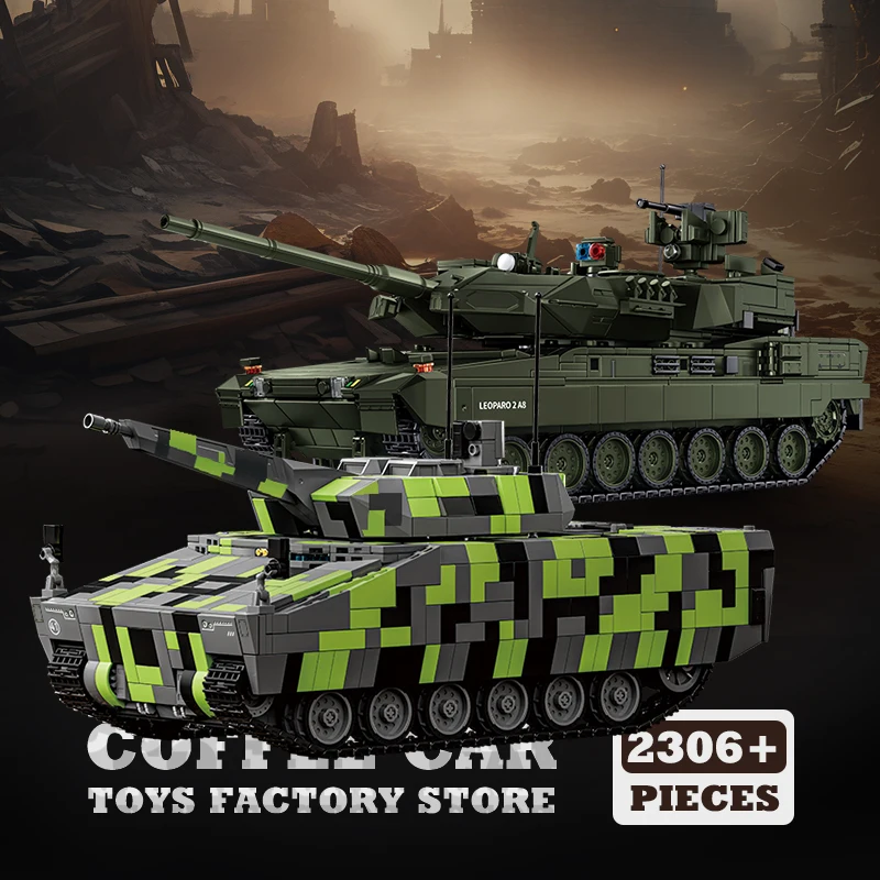MOC Ziegel WW2 Militär Fahrzeug KF41 Spielzeug Kampfpanzer 2A8 Bausteine Armee Panther Modell Erwachsene Kind Weihnachten Geschenke NEUE Image