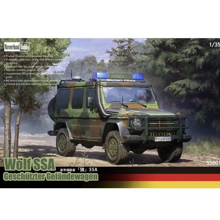 55001 Neverland Hobby „WOLF“ SSA Geländewagen im Maßstab 1:35 Geschützter Panzerwagen, individuelles Sammlerstück, Kinderspielzeug, Geburtstagsgeschenk
