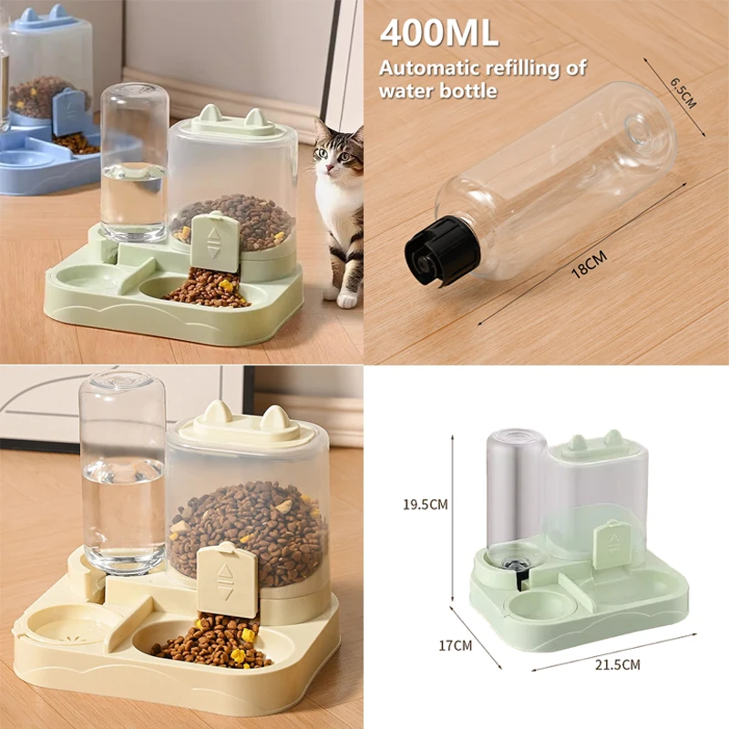 Mangeoire automatique de grande capacité pour chien et chat, bol de nourriture avec distributeur d'eau, distributeur de stockage des aliments pour animaux de compagnie, fournitures pour animaux de