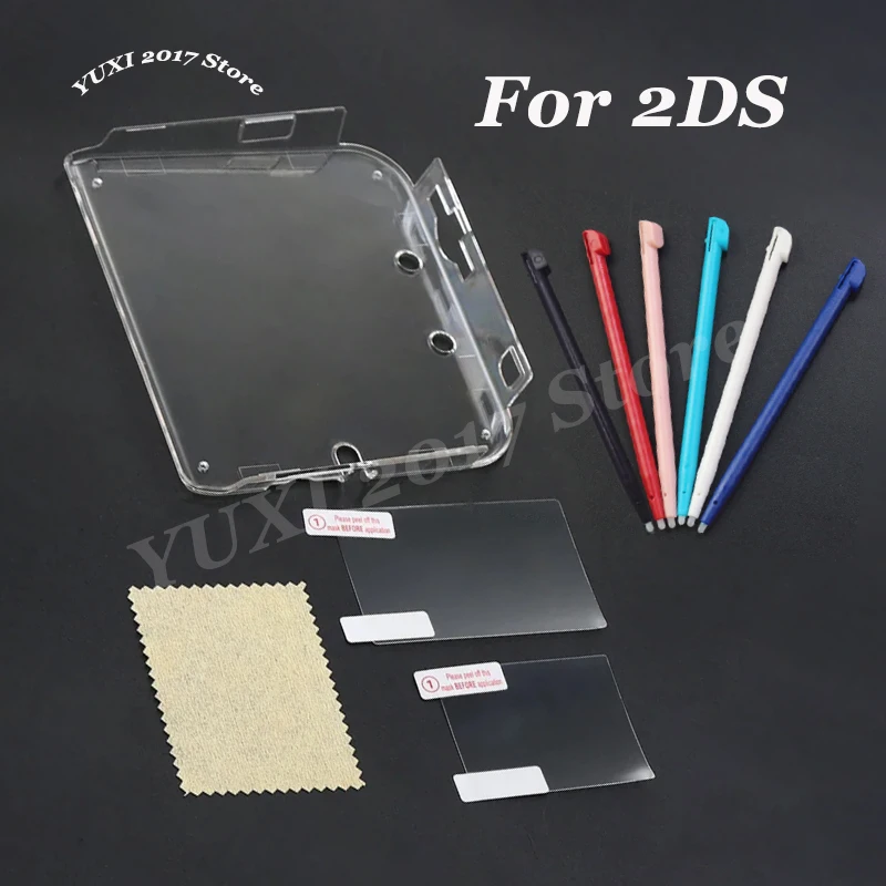 Kratzfeste Schutzhülle Crystal Hard Shell für 2DS Transparente Schutzhülle Displayschutzfolie und Touch Pen Image