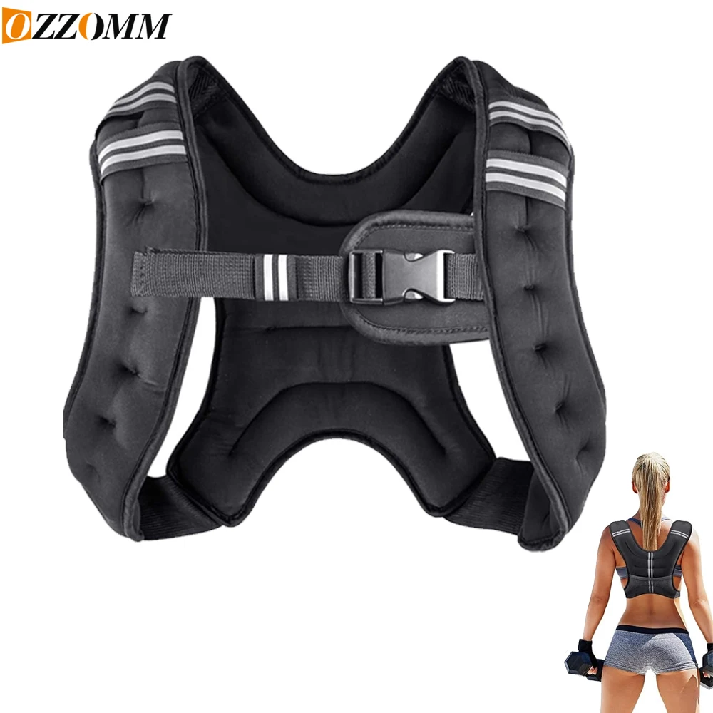 OZZOMM Gewichtsweste 3 kg/5 kg – verstellbar, reflektierend, für Krafttraining, Laufen, Cardio und Gewichtsverlust (Männer und Frauen)