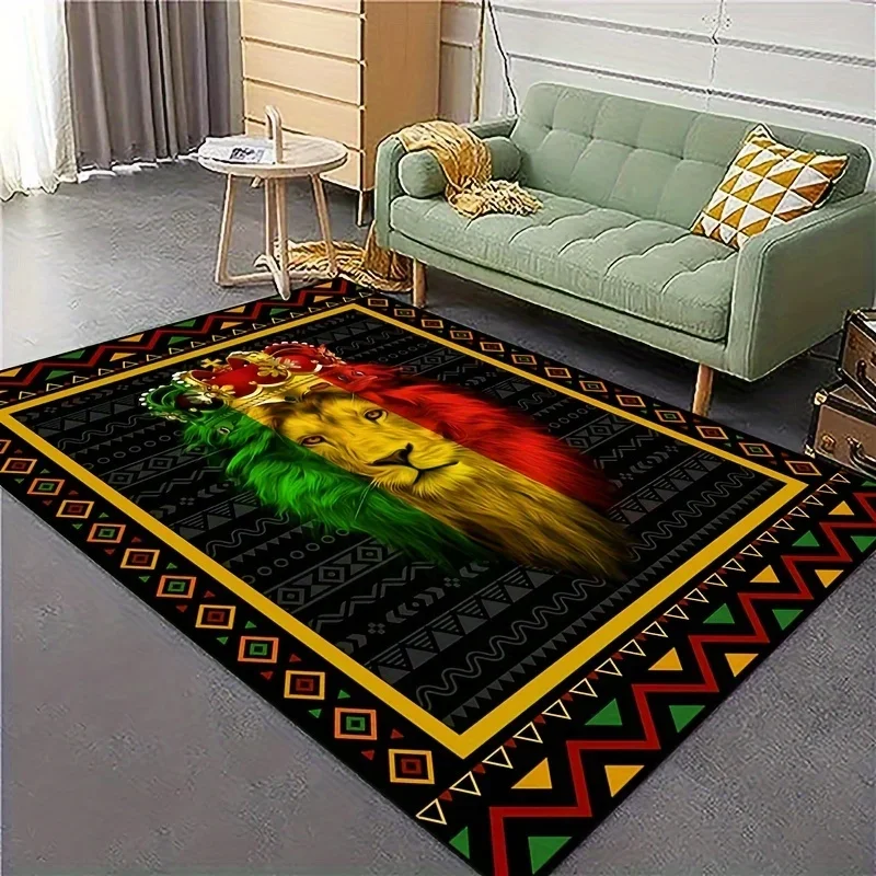 MINISO Disney 3D Lion King Area Mat Modern African Animal Print Floor Kitchen Floor Living Room Bedroom Home Mat Decoration