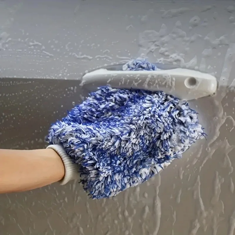 2 Stück kratzfreie Auto-Reinigungshandschuhe – weiche Mikrofaser und hohe Dichte, ideal für die Autowäsche Image