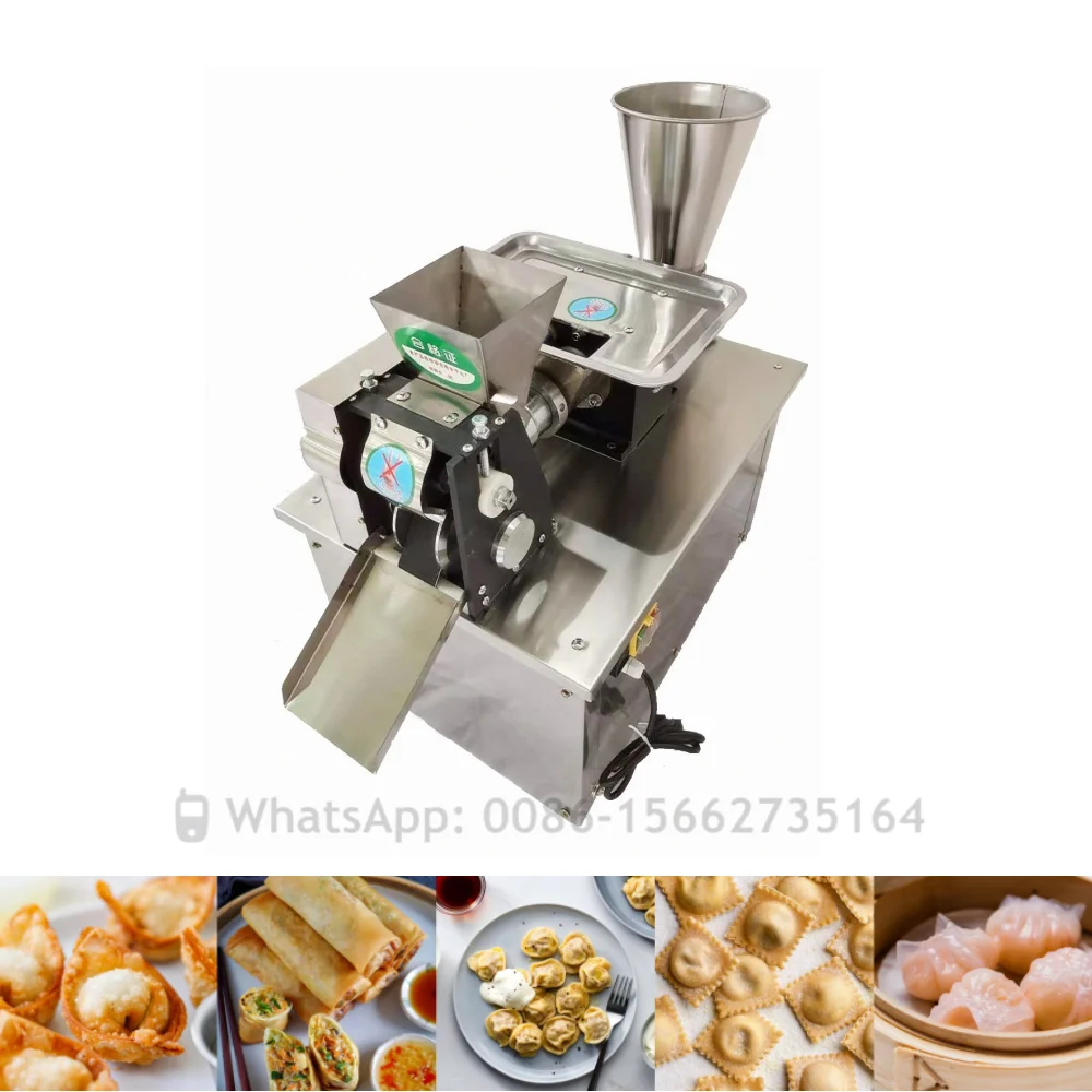 Automatische Mini-Ravioli-Pierogi-Pelmeni-Gyoza-Tortellini-Knödelmaschine Kleine Vollautomatische Empanada-Samosa-Herstellungsmaschine Image