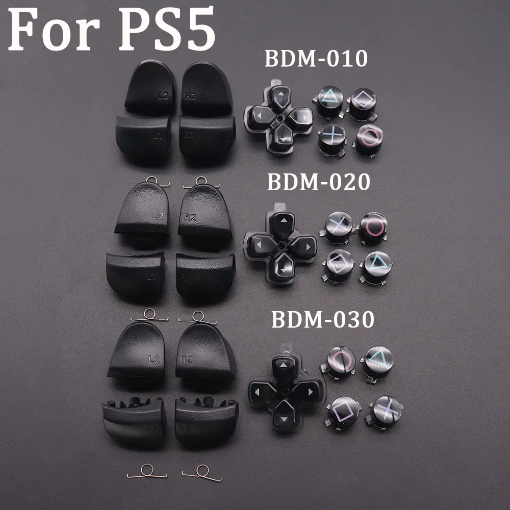 1set Schwarz L1 R1 L2 R2 Auslöser Tasten Für PlayStation PS5 V 1,0 V 2,0 V 3,0 Controller Gaming Zubehör Für PS5 mit Frühling Image