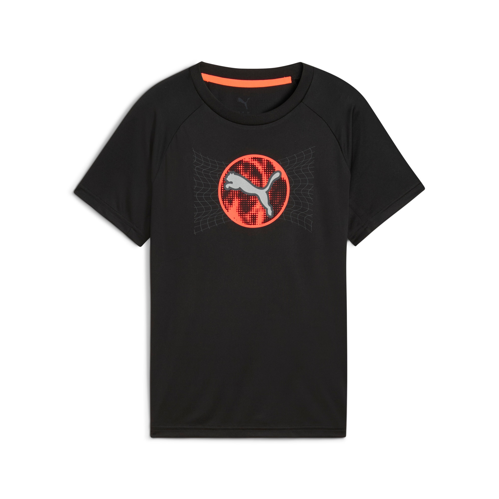 T-Shirt PUMA "ACTIVE SPORTS POLY TEE B", Kinder, Gr. 176, schwarz (puma schwarz), Interlock, Obermaterial: 100% Polyester, bedruckt, regular fit normal, Rundhals, Shirts Image