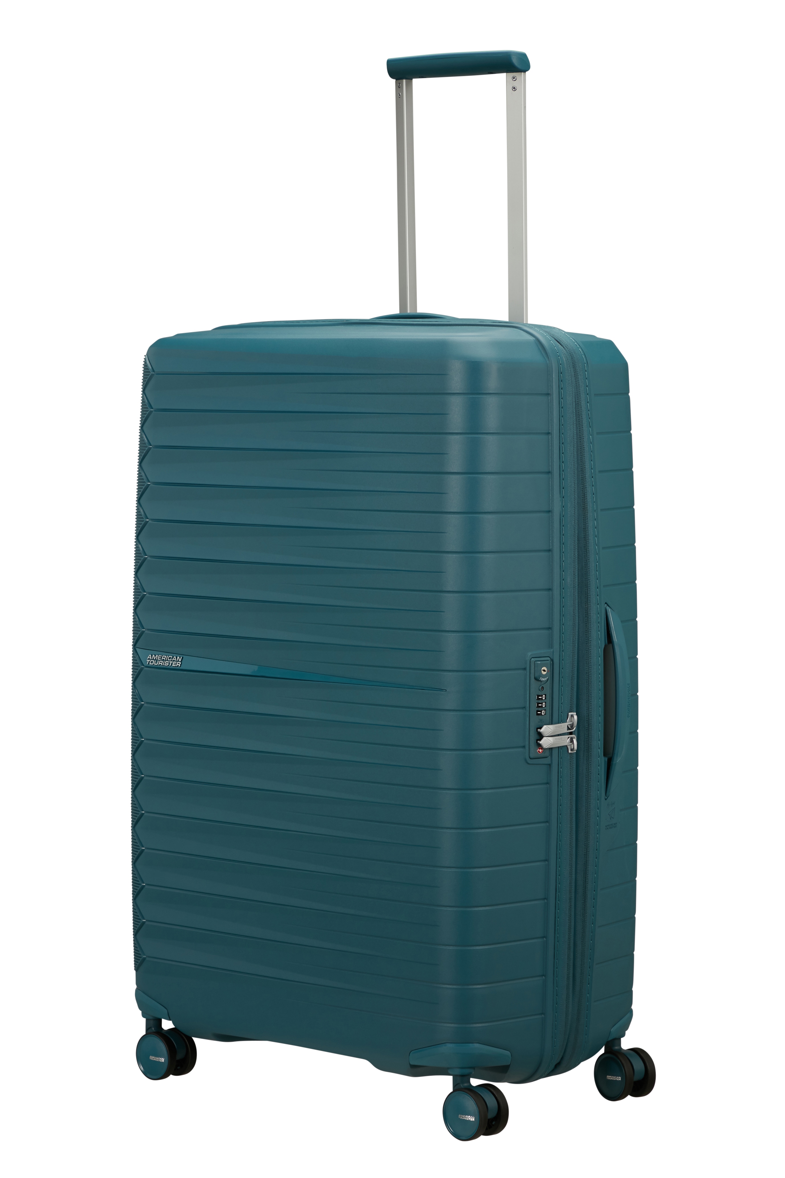 Hartschalen-Trolley AMERICAN TOURISTER "FASTFORWARD, verschiedene Größen und Farben", Gr. B/H/T: 50cm x 78cm x 30cm 108 l, totally teal, Polypropylen, unifarben, Koffer, Hartschalen-Koffer personalisierbar TSA-Schloss Volumenerweiterung Image