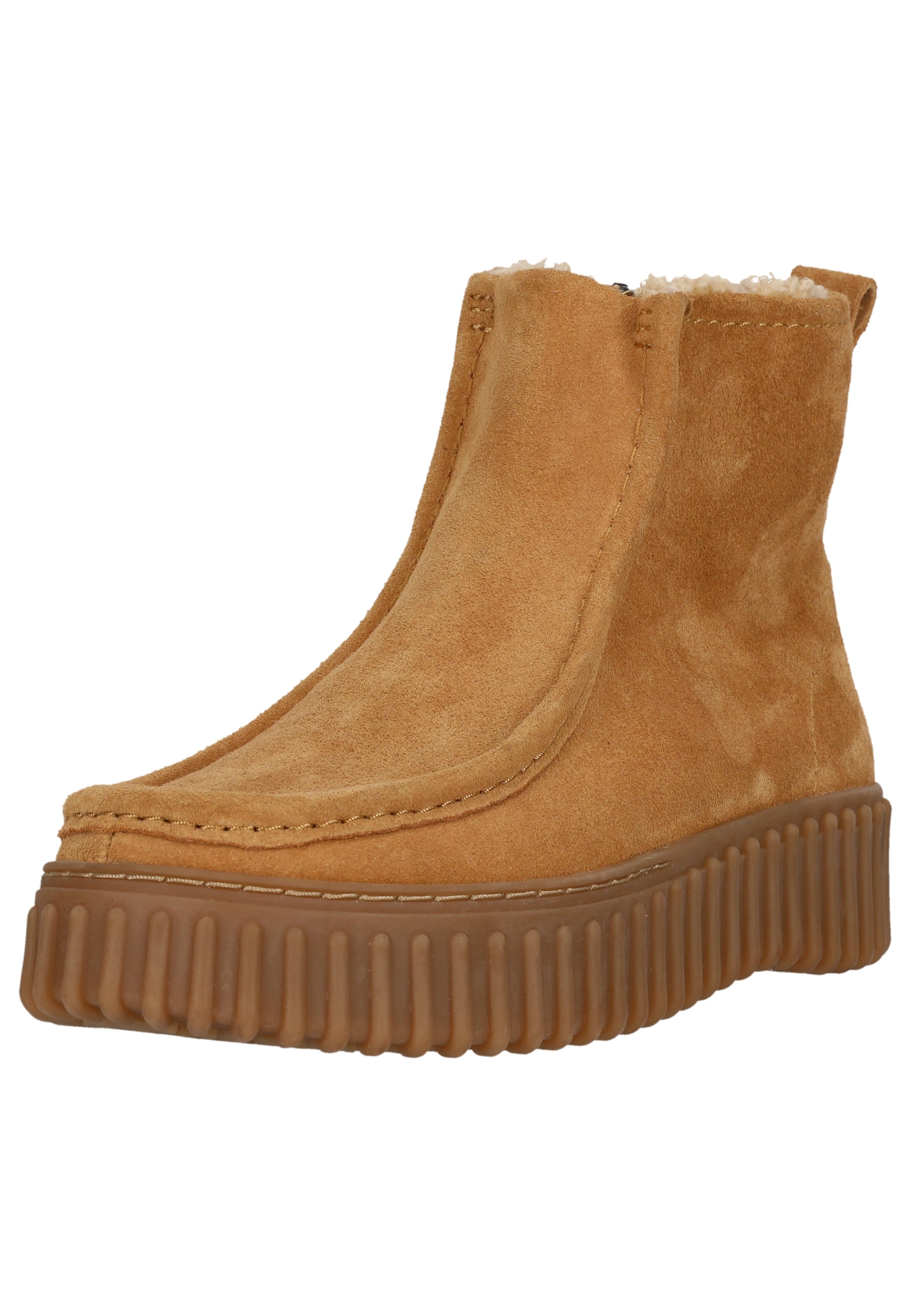 Stiefel CLARKS "Torhill Cozy", Damen, Gr. 37, beige, Leder, Schuhe, mit einem kuscheligen Futter