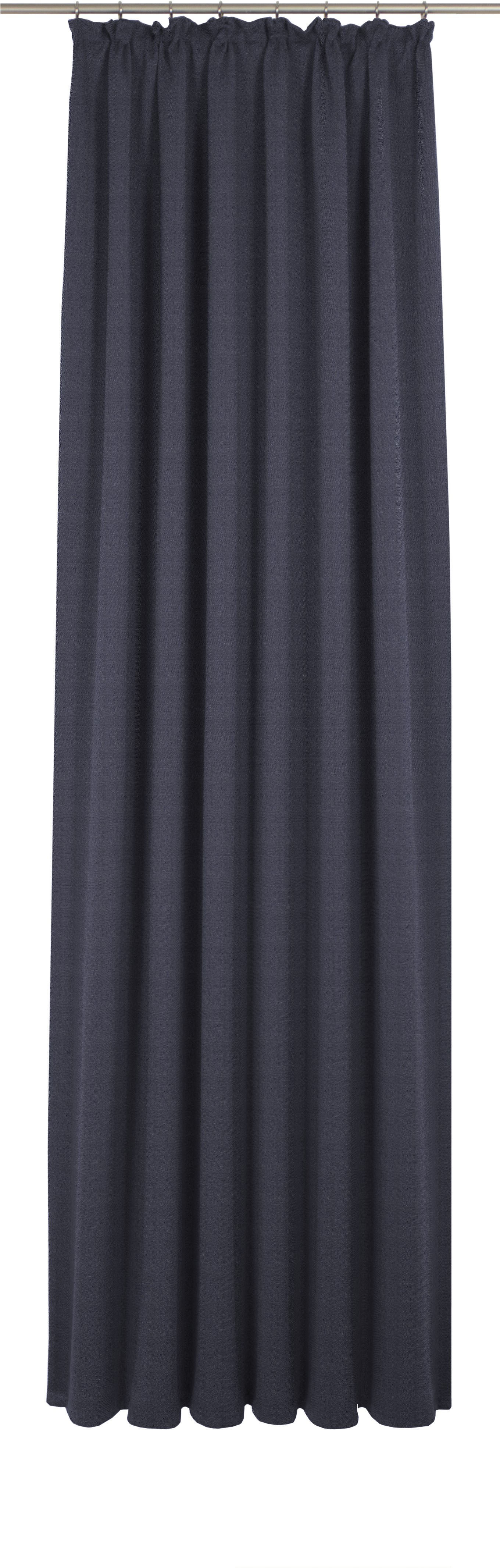 Vorhang ADAM "Uni Collection", blau (dunkelblau), B:142cm H:385cm, Baumwolle (Bio-Baumwolle), Gardinen, aus 100% Bio-Baumwolle Image
