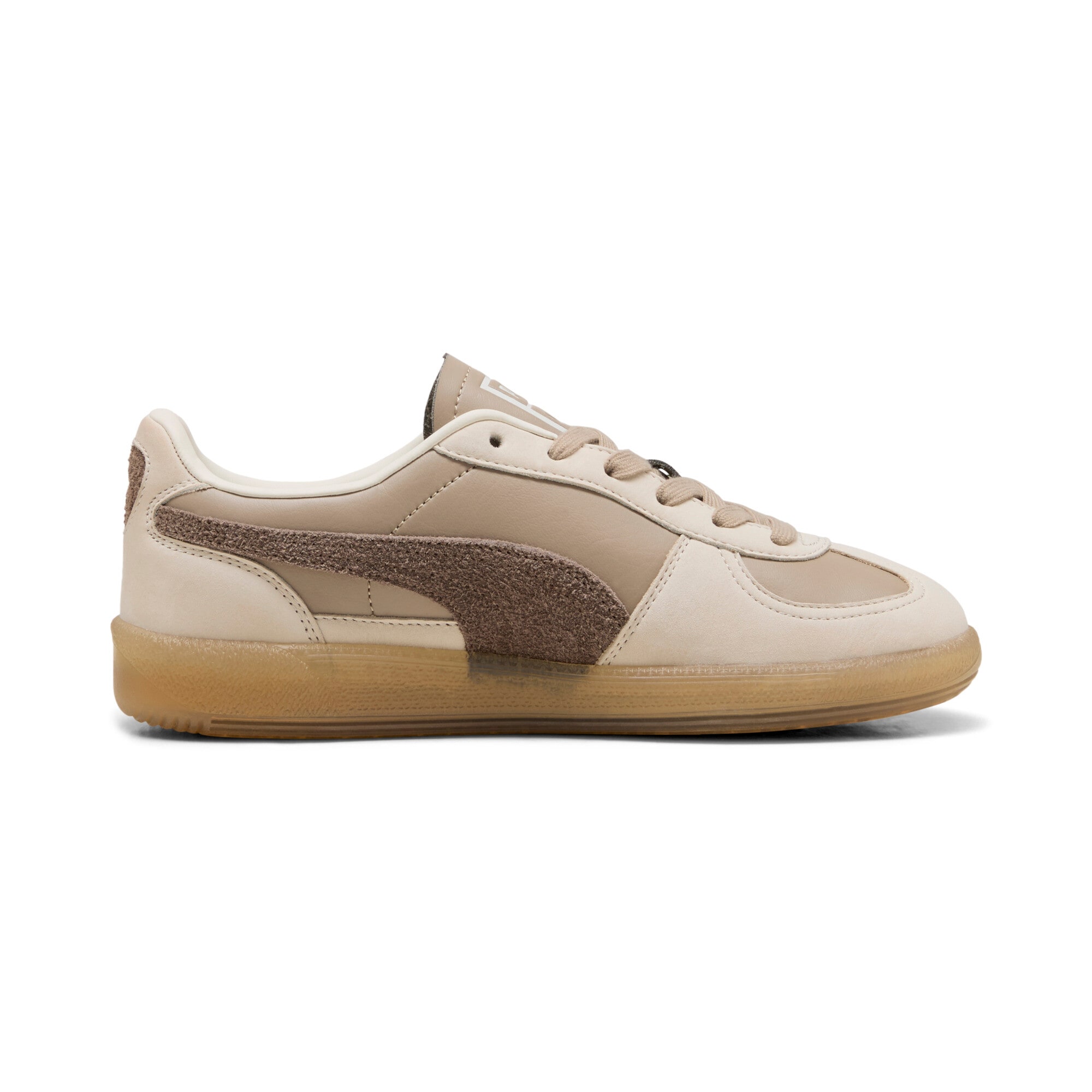 Sneaker PUMA "PALERMO ELEVATED WNS", Damen, Gr. 42, ice coffee, chocolate chip, Leder, unifarben, Schuhe Sneaker