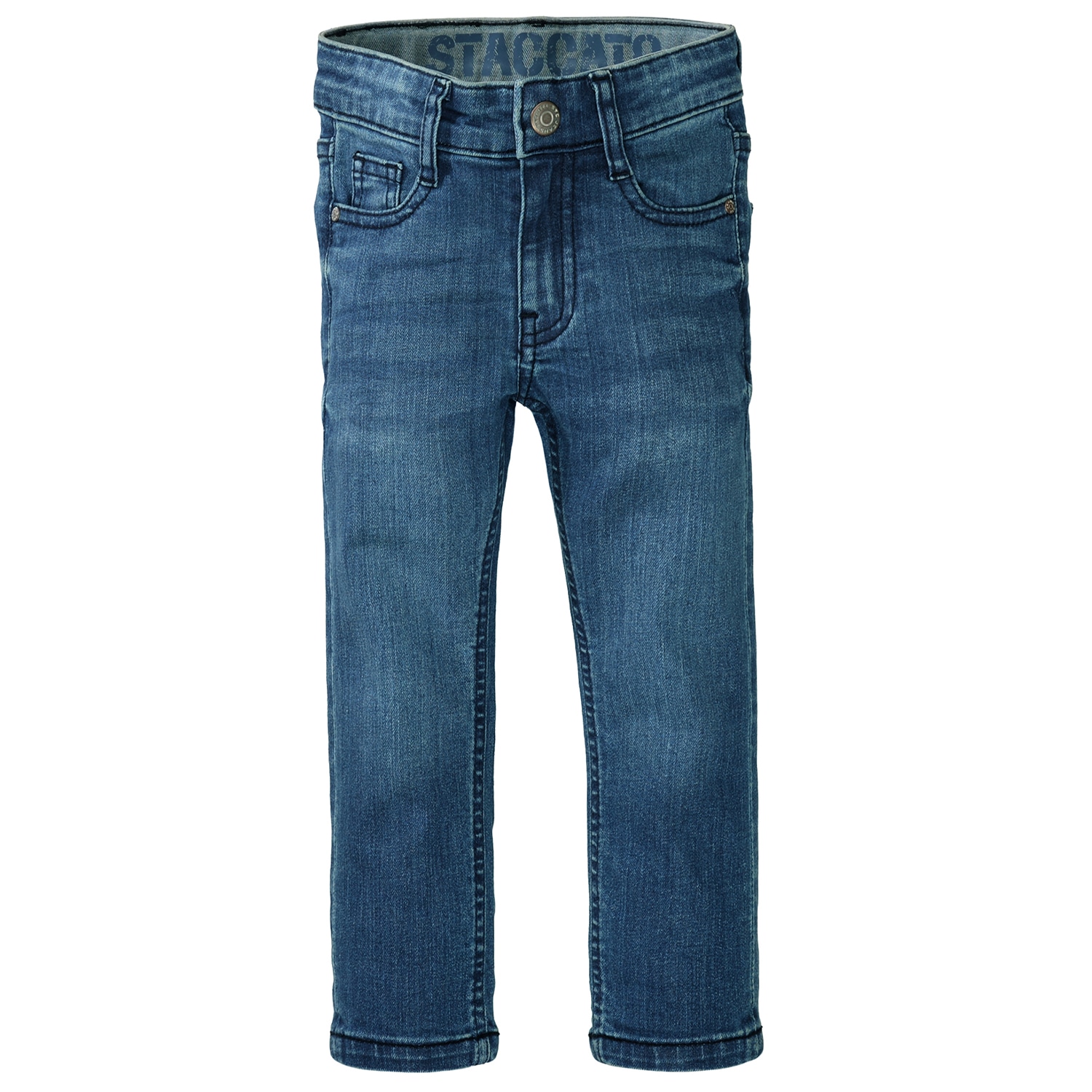 Slim-fit-Jeans STACCATO "STCCharles", Jungen, Gr. 116, Normalgrößen, jeansblau, Obermaterial: 80% Baumwolle, 19% Polyester, 1% Elasthan., Abriebeffekte, Jeans, Slim Fit Image