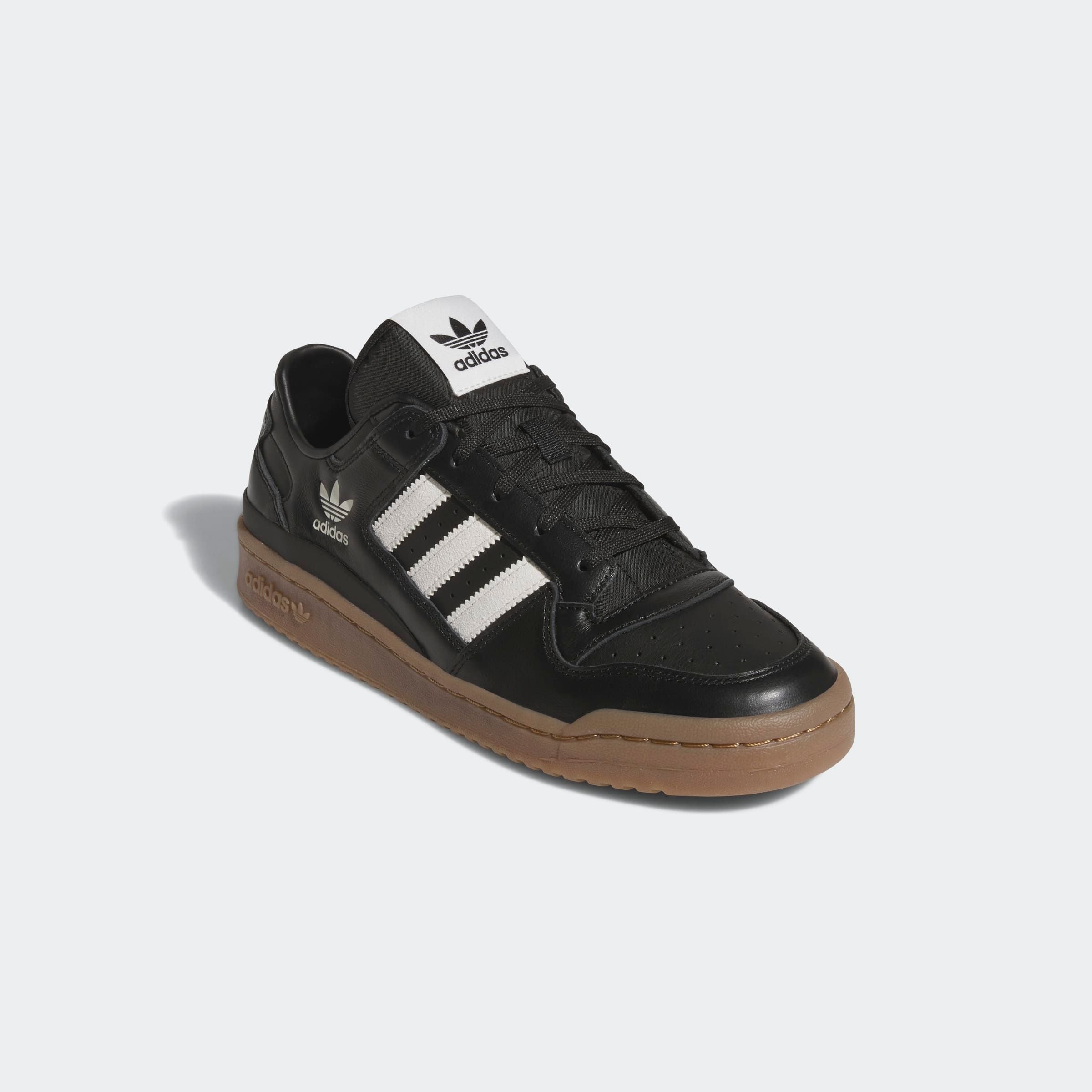 Sneaker ADIDAS ORIGINALS "FORUM LOW E", Gr. 47, core schwarz, cloud weiß, gum m2, Leder, Schuhe