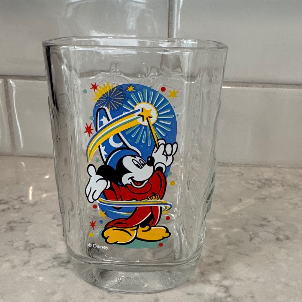Disney Dining | Disney Mcdonald’s Epcot 2000 Vintage Collectible Glass With Red And Blue Details | Color: Blue/Gray | Size: Os