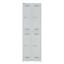Bisley Garderobenschrank LIGHT, 2 Abteile 300 à 2 Fächer, Farbe lichtgrau Image