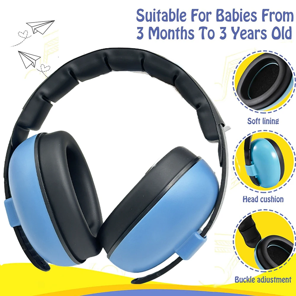 Baby-Gehörschutz, Geräuschunterdrückung, Ohrenschützer, Säuglingskopfhörer für Babys von 3 Monaten bis 5 Jahren, Schlaf-Ohrstöpsel Image