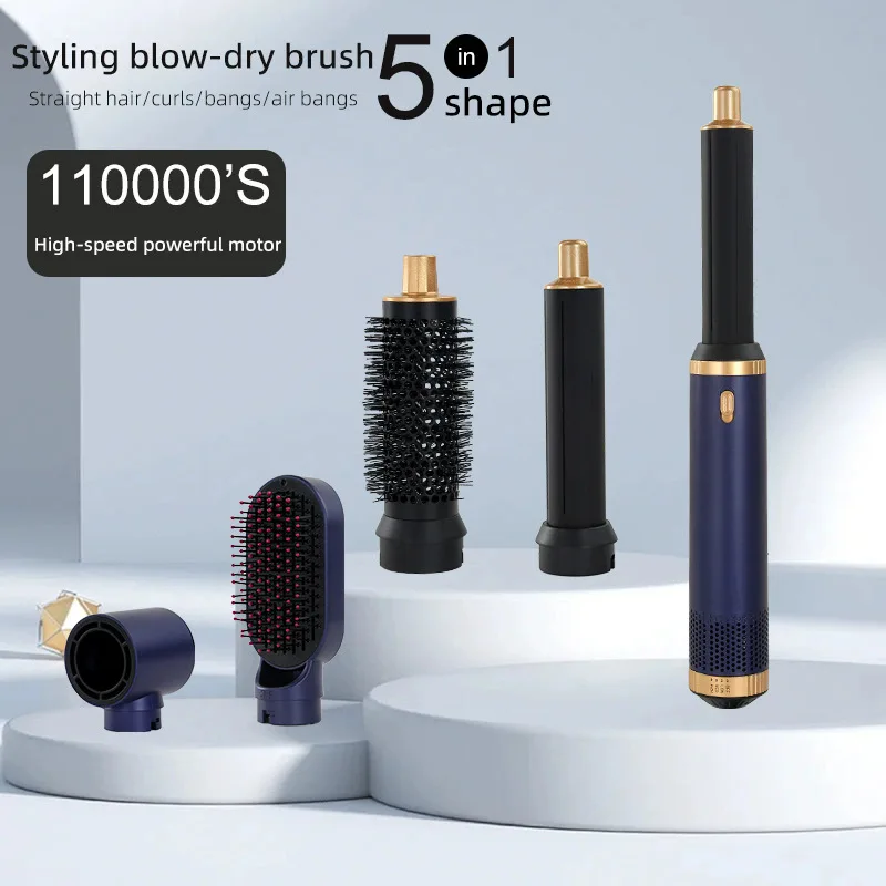 Spazzola per asciugacapelli 5 in 1 Set pettine caldo Ferro arricciacapelli professionale Piastra per capelli Strumento per lo styling per asciugacapelli professionale