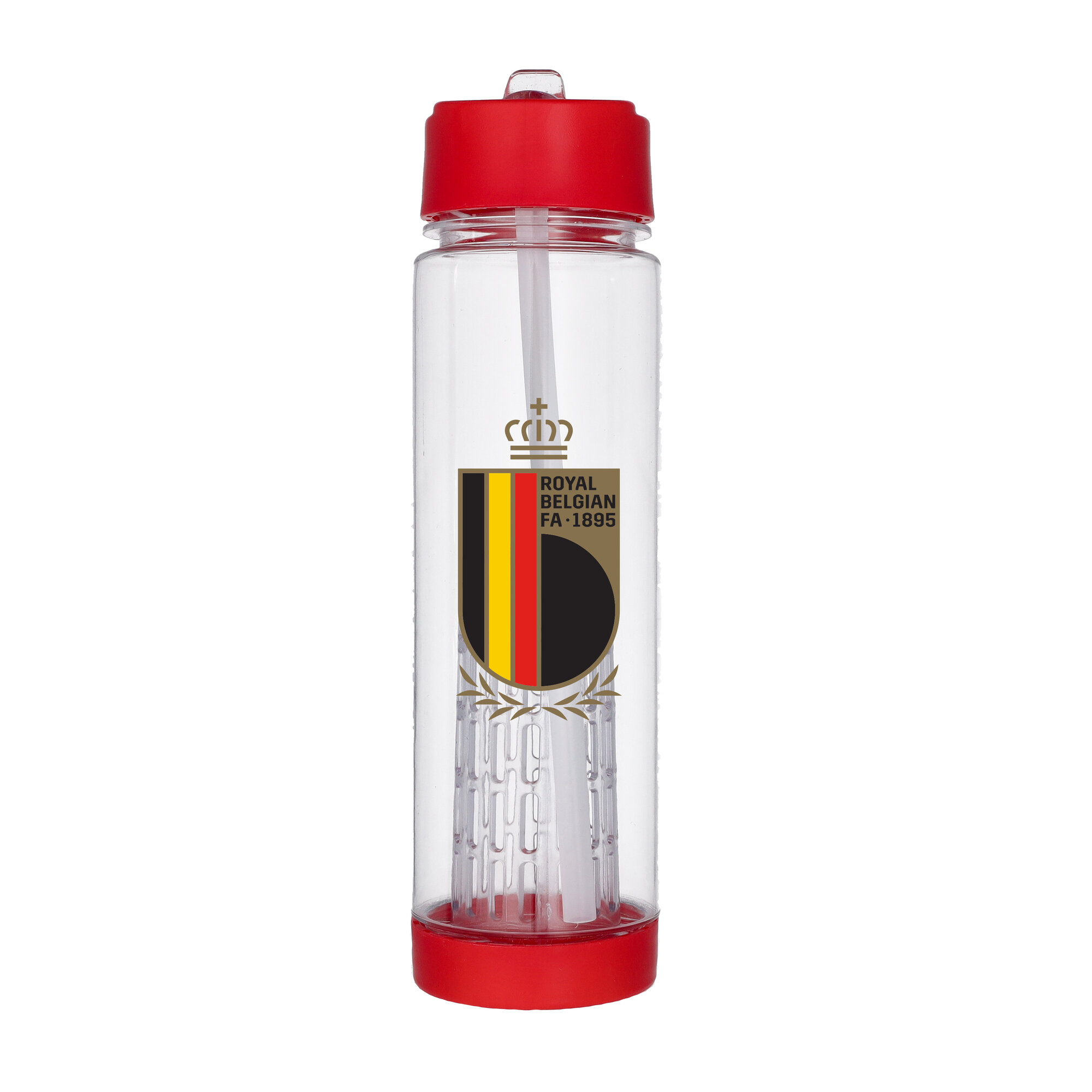 Trinkflasche mit Logo der belgischen Nationalmannschaft, transparenter Kunststoff, 650 ml, Rot Image