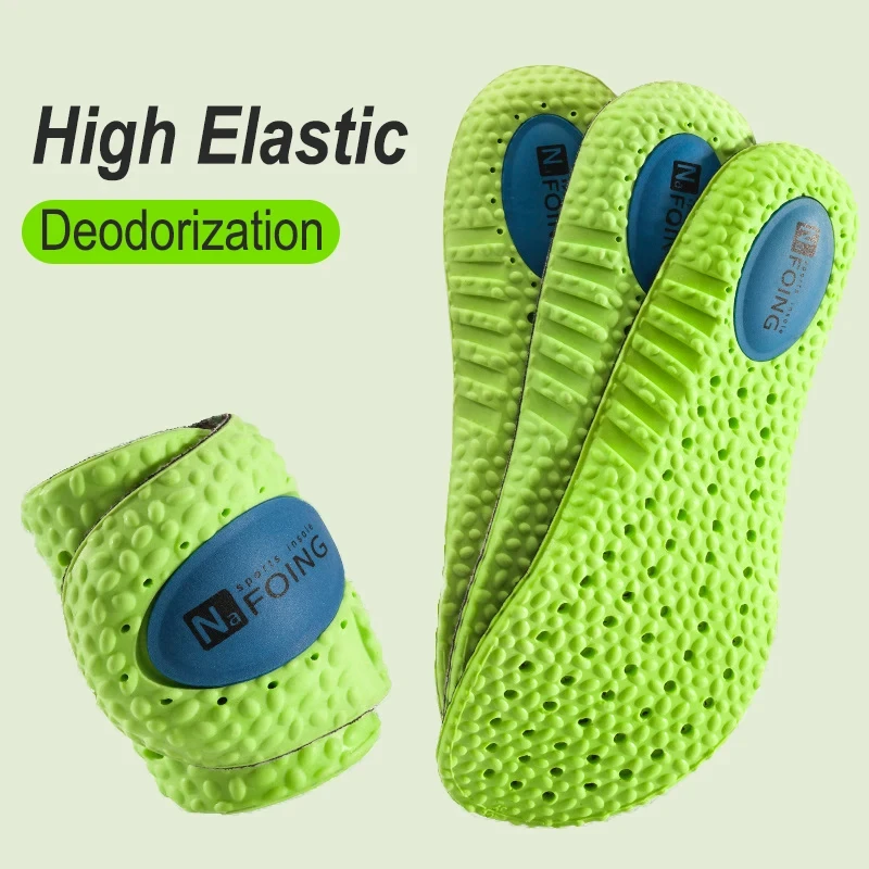 Sport Stoßdämpfung Einlegesohle Grün EVA Memory Foam Atmungsaktive Arch Support Orthopädische Schuhe Pad Männer Frauen Fußpflege Schuhe Pad Image