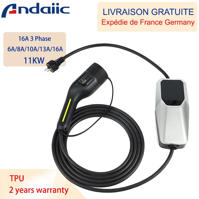 Typ 1 Typ 2 EV Ladegerät Ladebox elektrisch für Elektroauto 6a-16a 10 Meter 4 Meter 1 Phase Evse Ladekabel Modus 2 Image