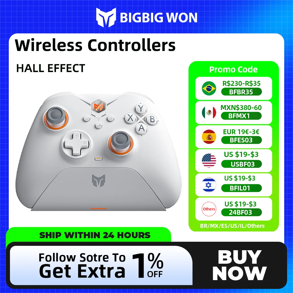 BIGBIG Won Gale Hall contrôleur de jeu sans fil manette de jeu vidéo intelligente somatosensorielle avec station de chargement pour Switch/PC/iOS