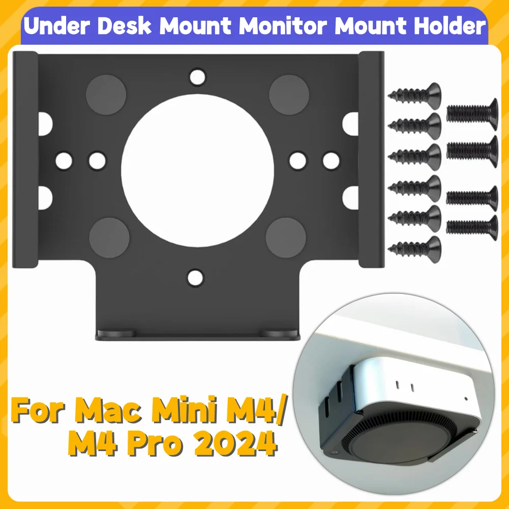 Für Mac Mini M4/M4 Pro Metall Halterung Halterung Monitor Halterung Unter Schreibtisch Ständer für Mac Mini M4/M4 Pro 2024 Zubehör Image