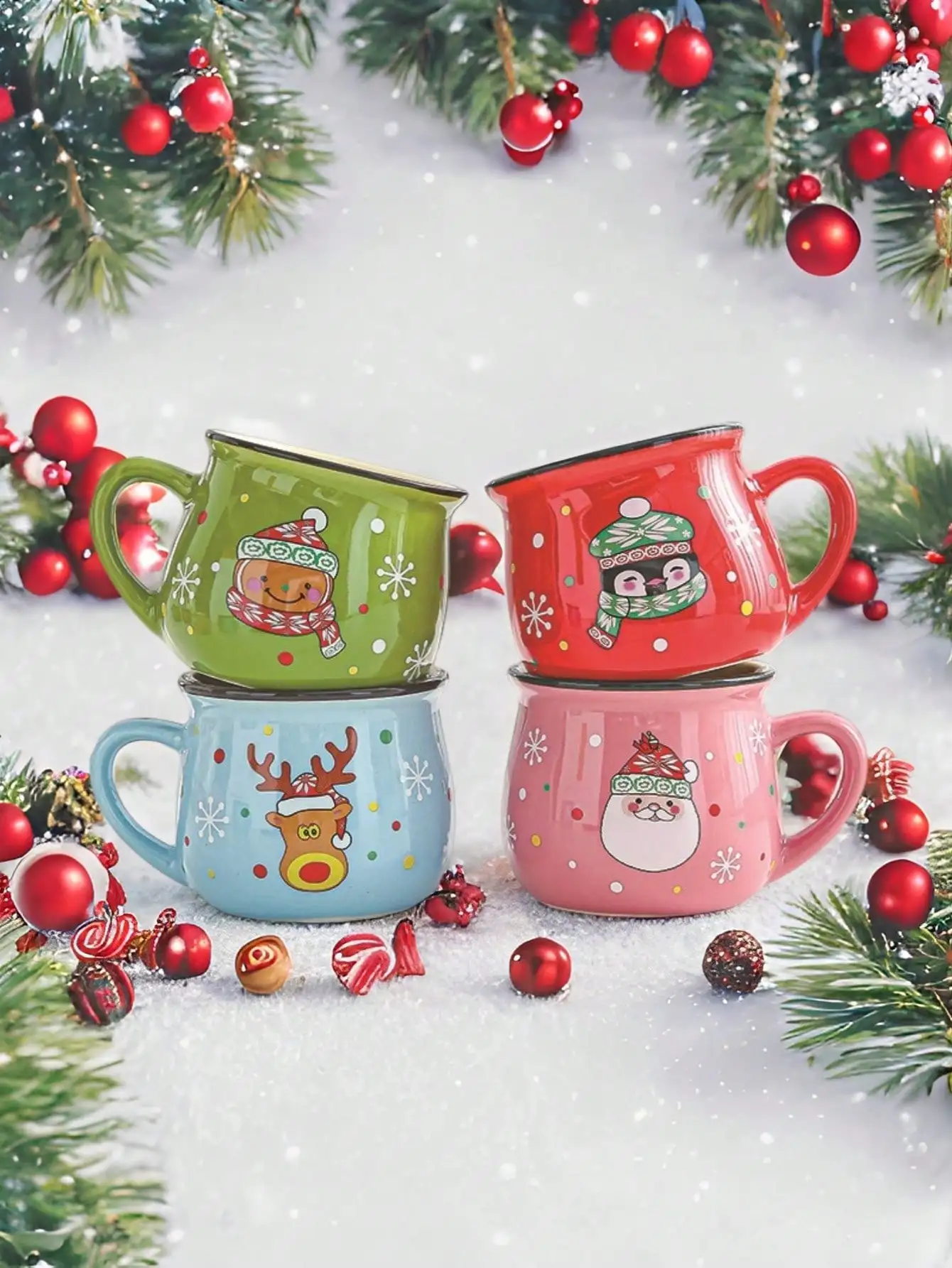 1 stücke 150 ml Weihnachten Keramik Becher Hause Backen Cartoon Santa Mousse Becher Santa Mousse Kaffee Tasse Für Büro Weihnachten geschenke Für Freund F Image