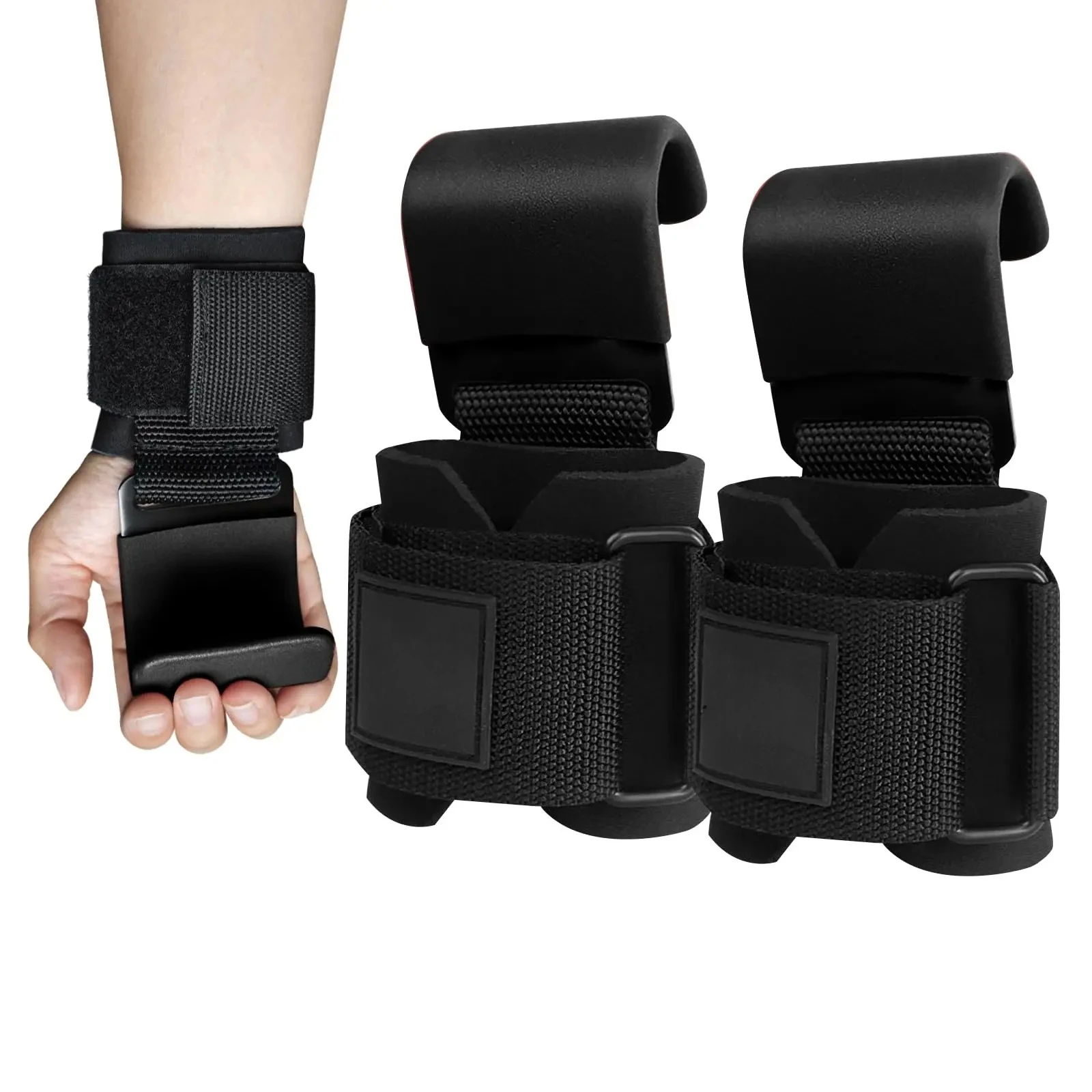 2 Stück Fitness-Hebehaken, Handgriffunterstützung, harter Zug-Hebehaken, Handgelenkschlaufe, Fitness-Handschuhe für Männer und Frauen