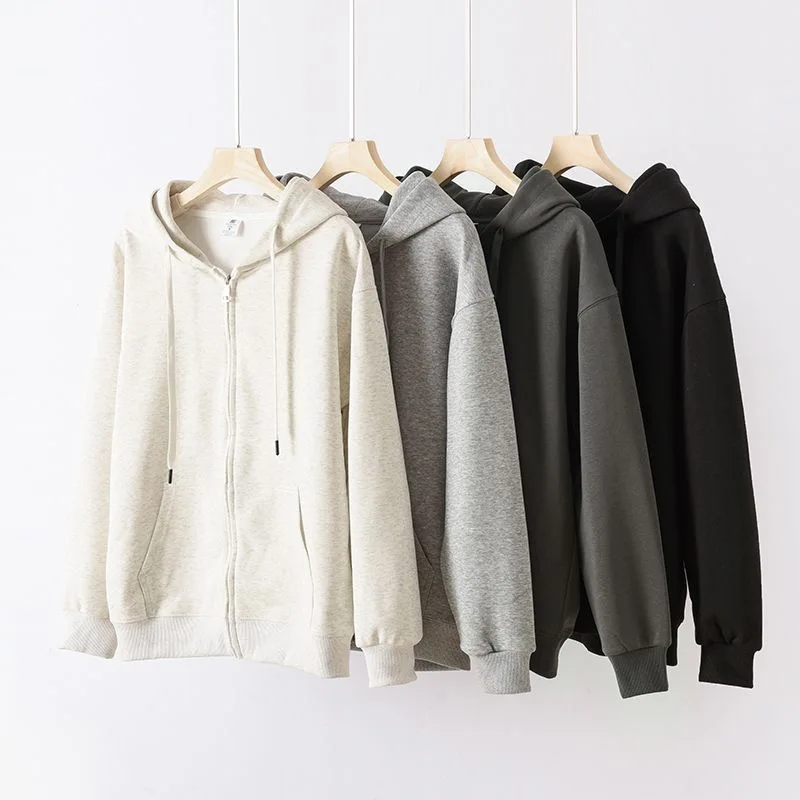 Herren-Sportjacke mit durchgehendem Reißverschluss und Kapuze, Lauf-Sweatshirt mit tiefer Schulterpartie, Freizeitkleidung für Frühling und Herbst, bequeme Alltags-Hoodies Image