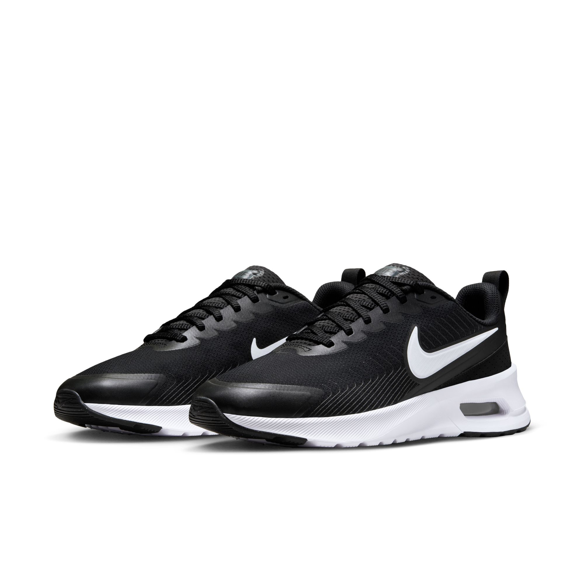 Sneaker NIKE SPORTSWEAR "NIKE AIR MAX NUAXIS", Herren, Gr. 42,5, schwarz, weiß, schwarz, weiß, Synthetik, Textil, Schuhe Sneaker