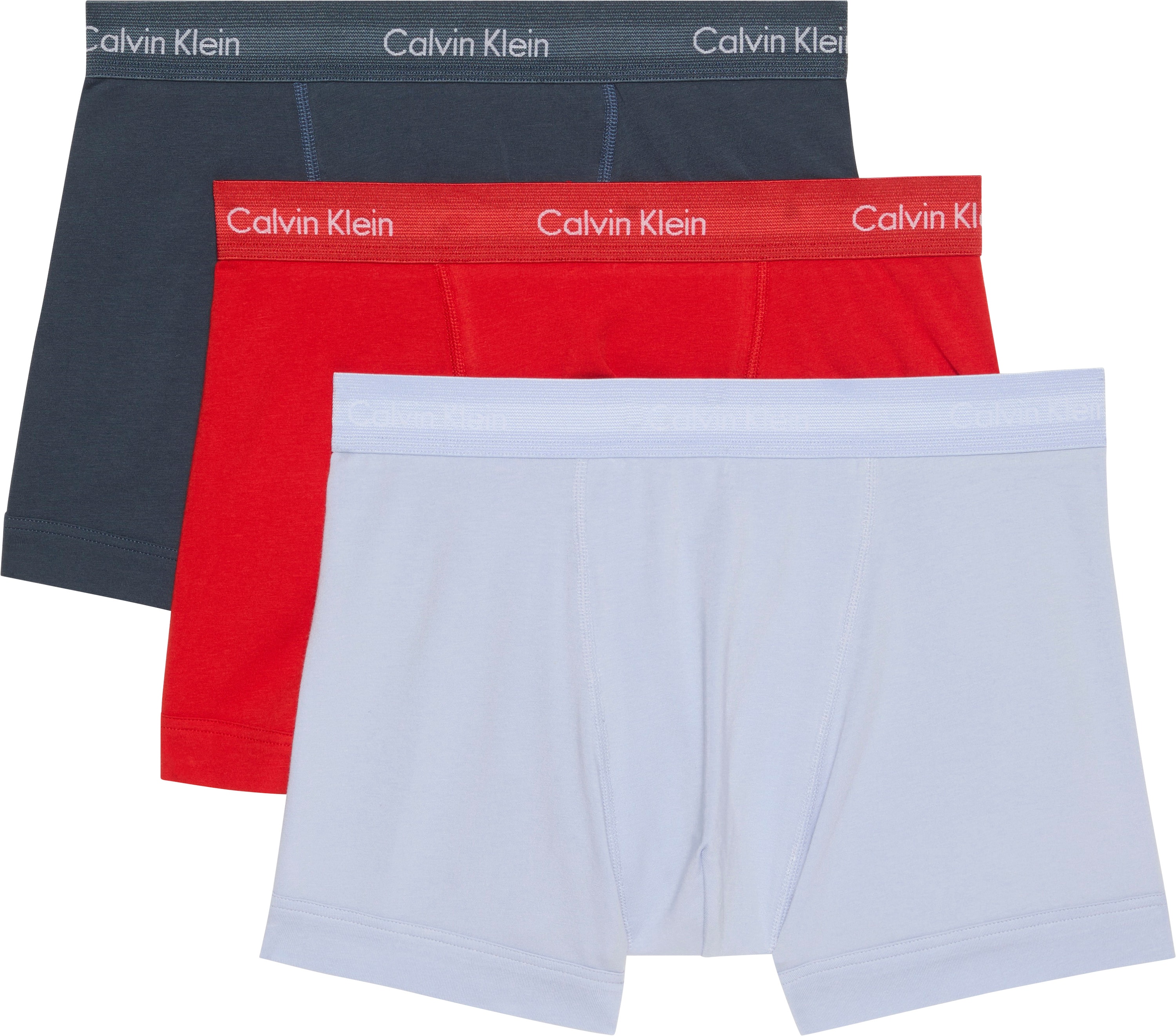 Trunk "TRUNK 3PK", Herren, Gr. S (48), blau, Jersey, Obermaterial: 95% Baumwolle, 5% Elasthan, CALVIN KLEIN UNDERWEAR, körpernah, Unterhosen, mit Logo-Elastikbund Image